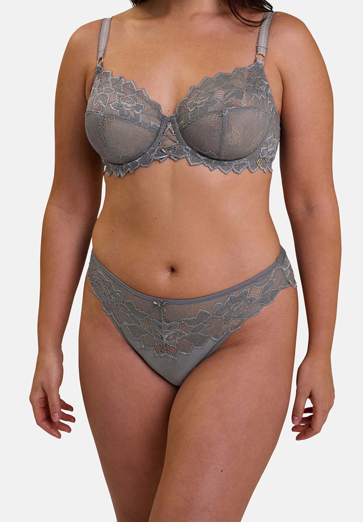 Arum Prima Steel Grey full-cup bra – front view