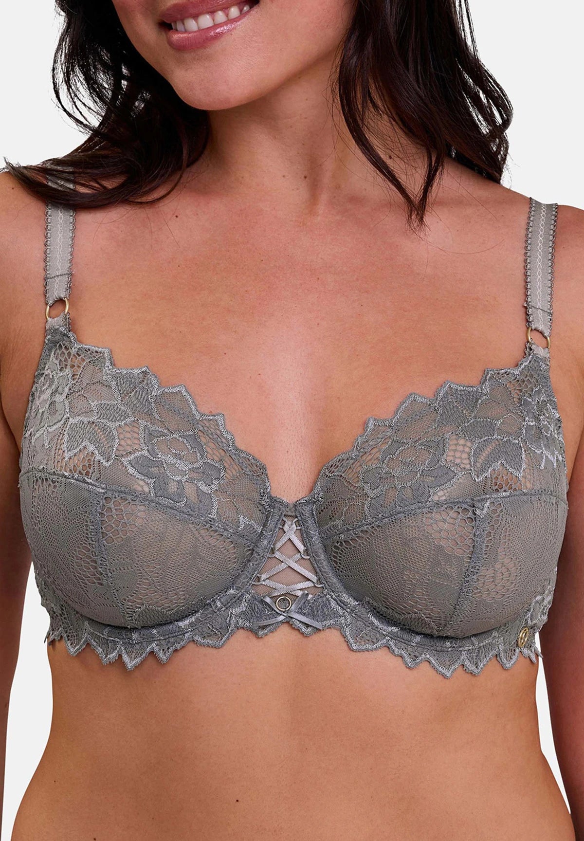 Arum Prima Steel Grey full-cup bra – fabric close-up