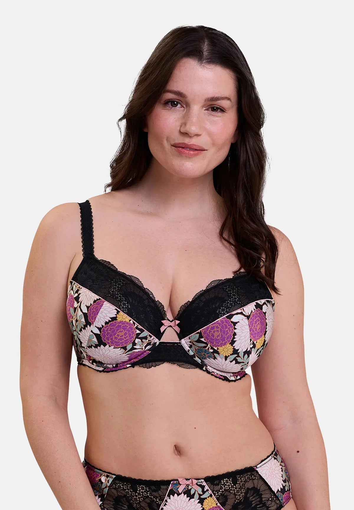 Soutien-gorge emboîtant Aurélie Imprimé Dahlia Foncé