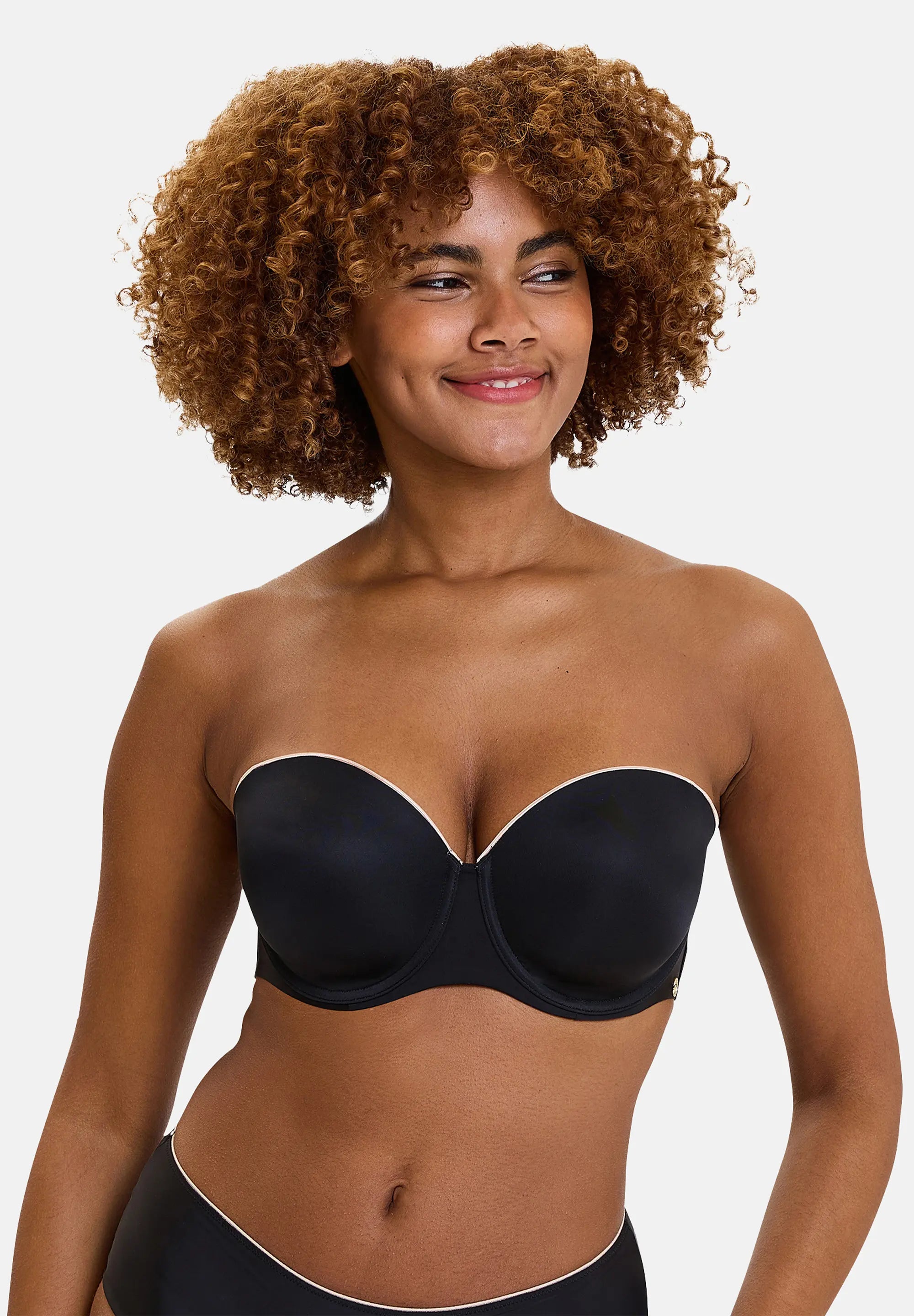 Bandeau-bh met beugel Unseen Zwart / Blush