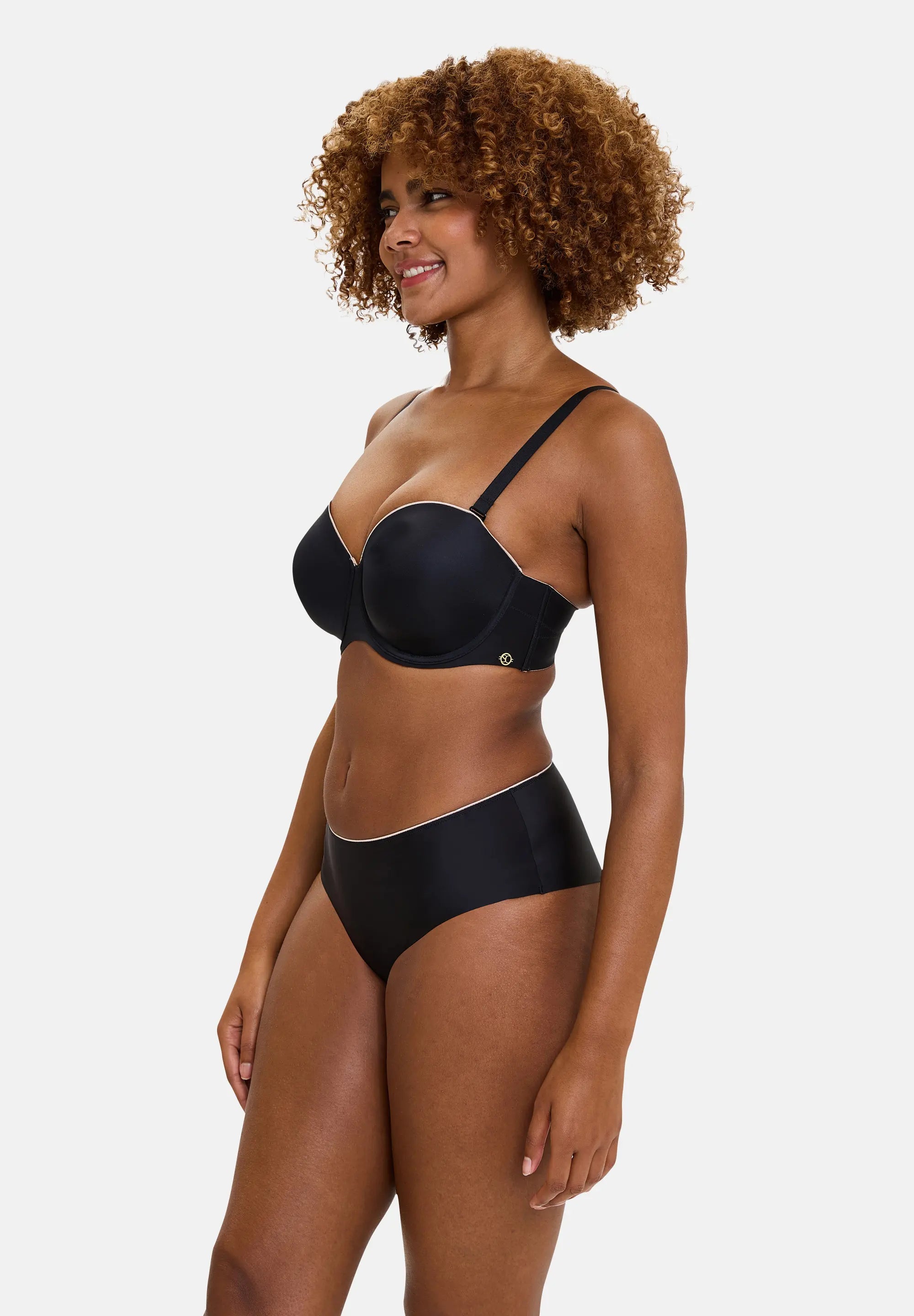 Bandeau-bh met beugel Unseen Zwart / Blush