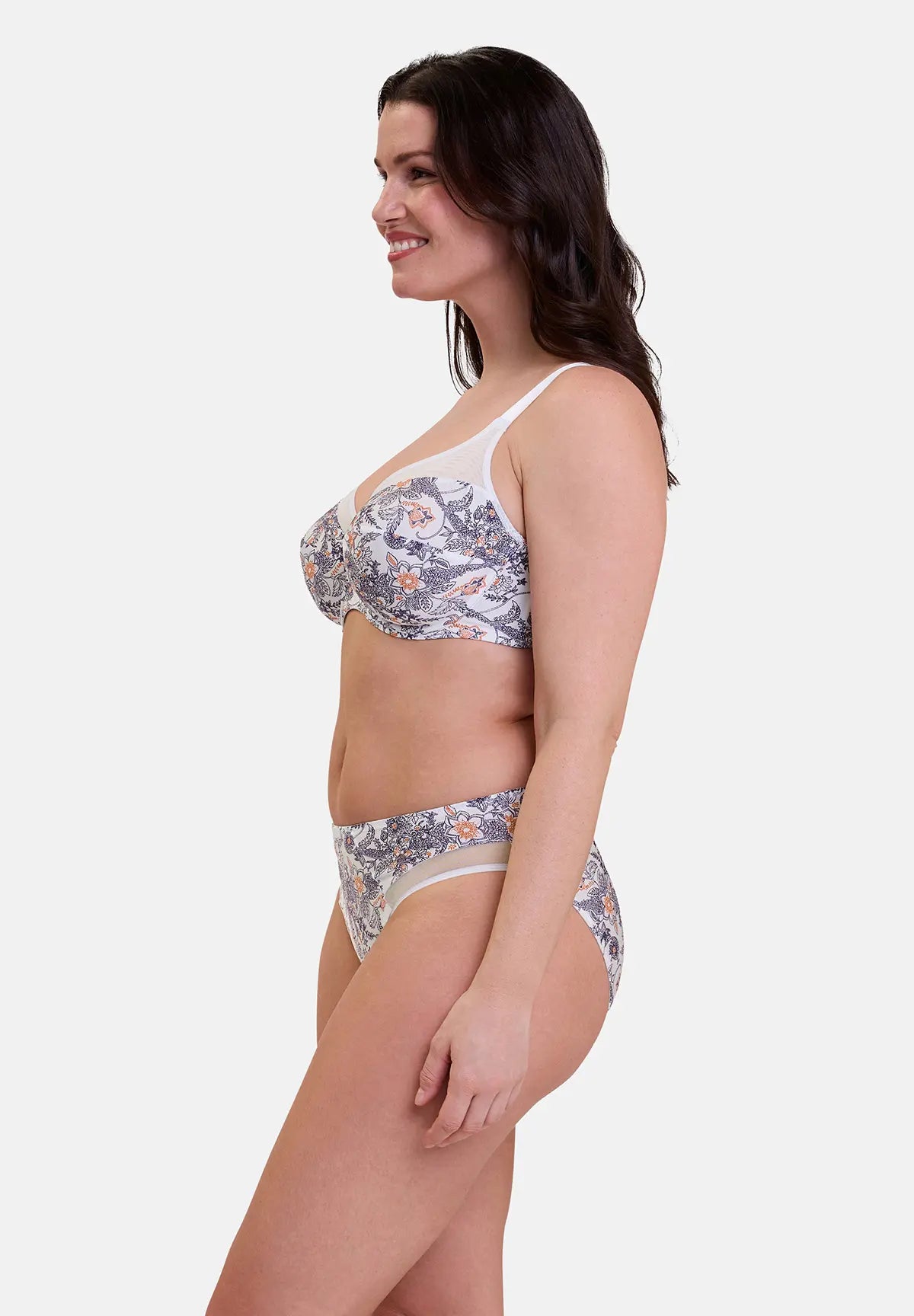 Full Cup Bra Complice Paisley Print Blackberry And Mandarin