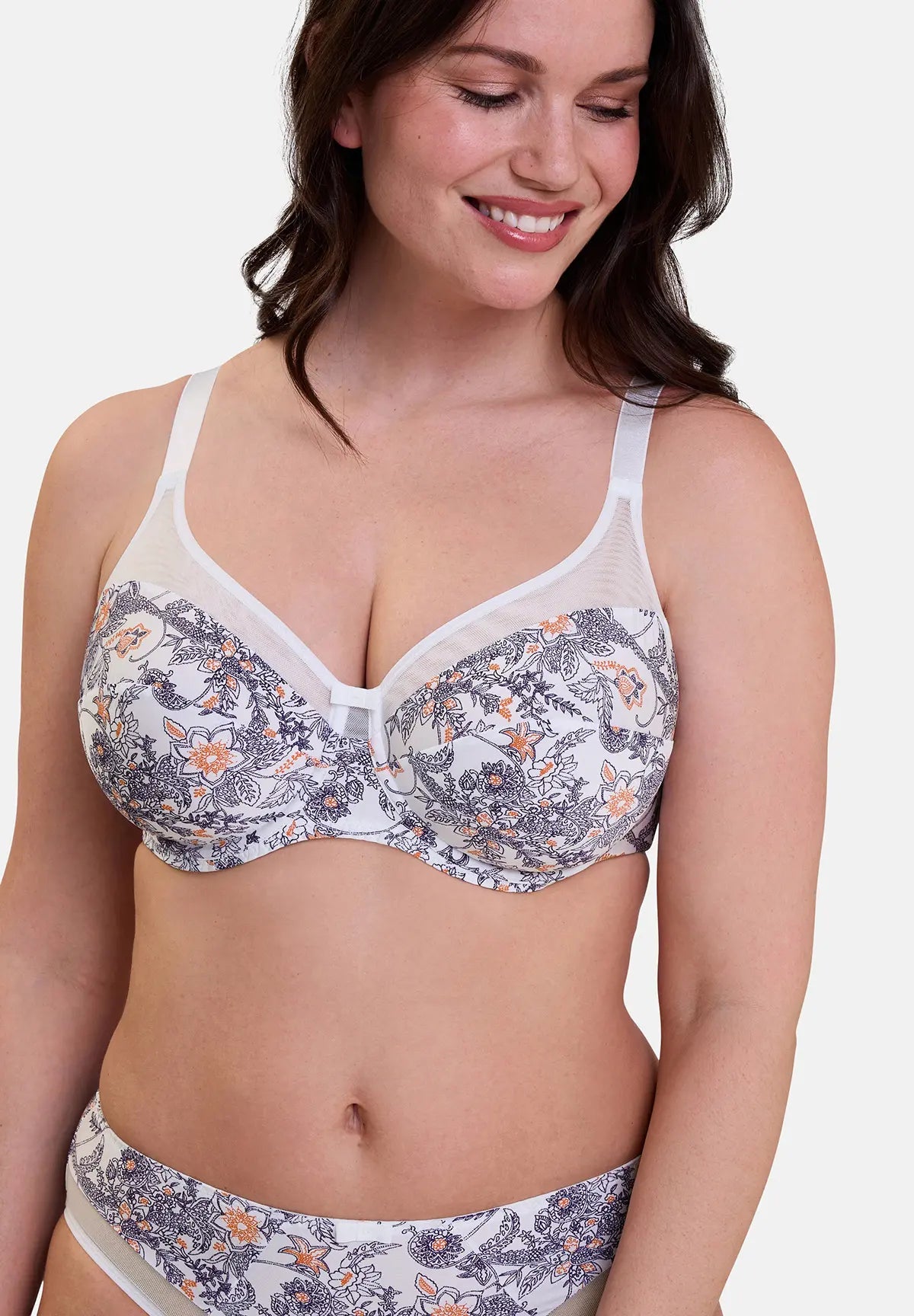 Full Cup Bra Complice Paisley Print Blackberry And Mandarin