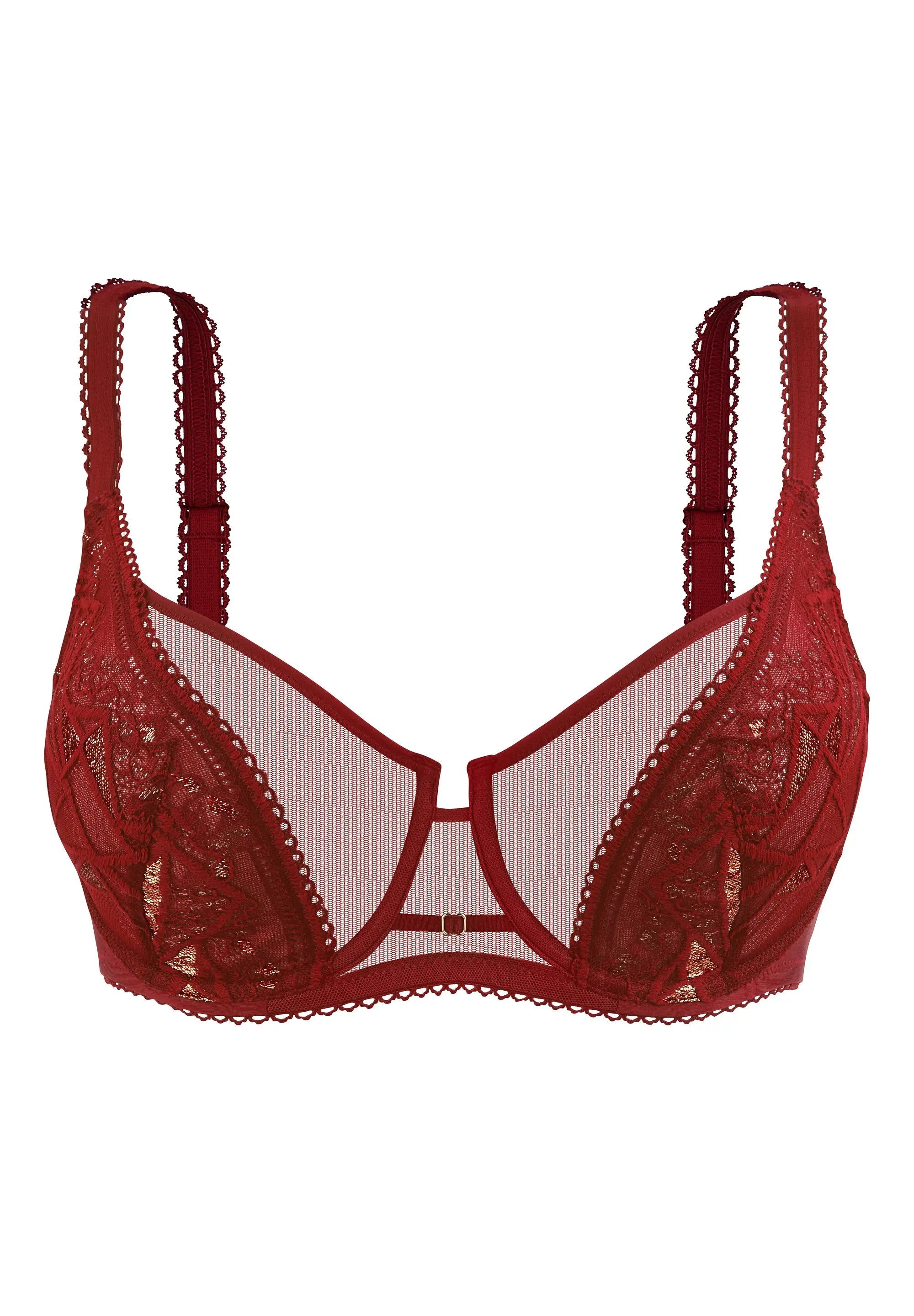 Half-Cup Bra Désiré Red & Copper Lurex