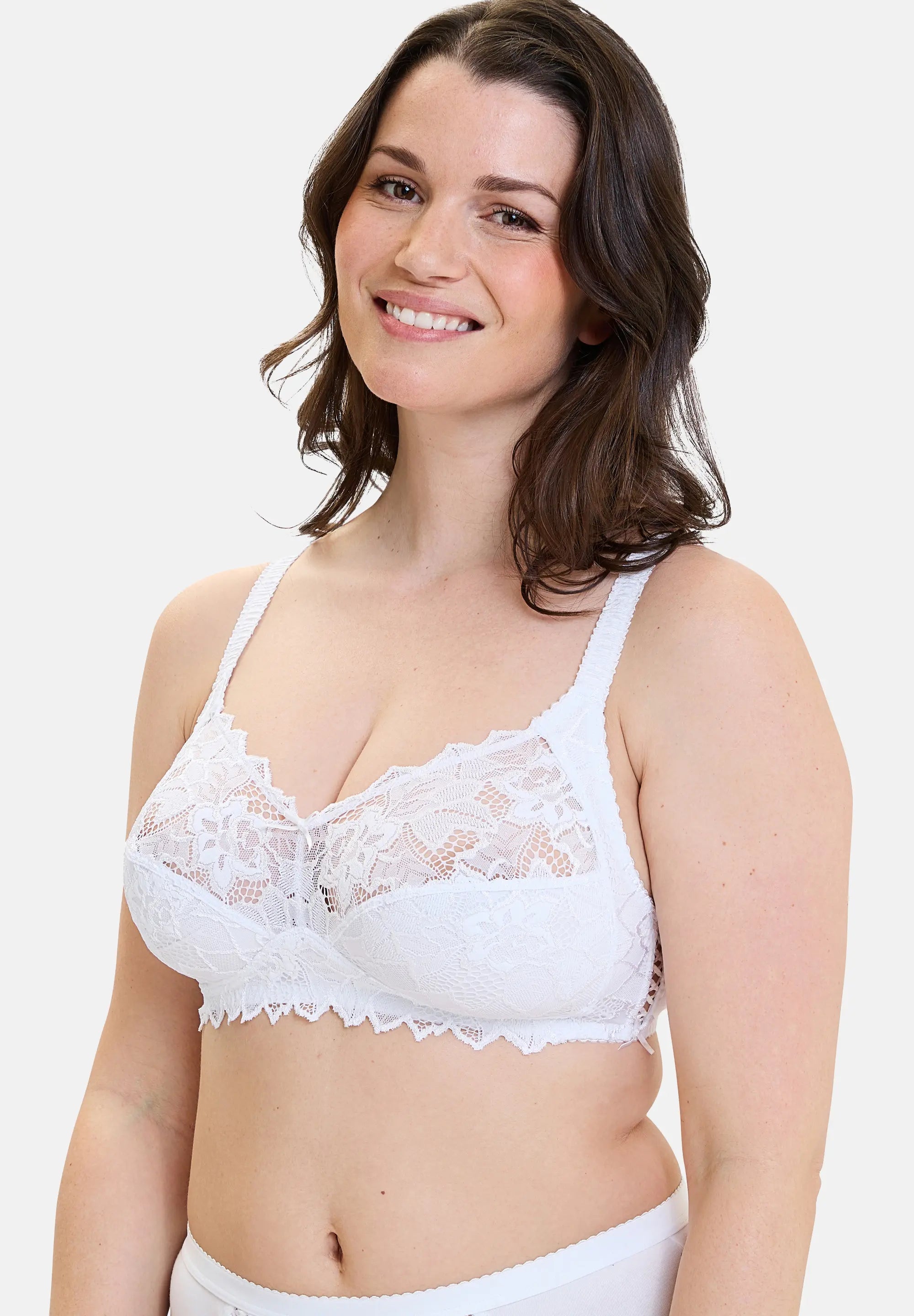 Soutien-gorge emboîtant Dentelle Plus sans armatures Coton d'Arum Blanc