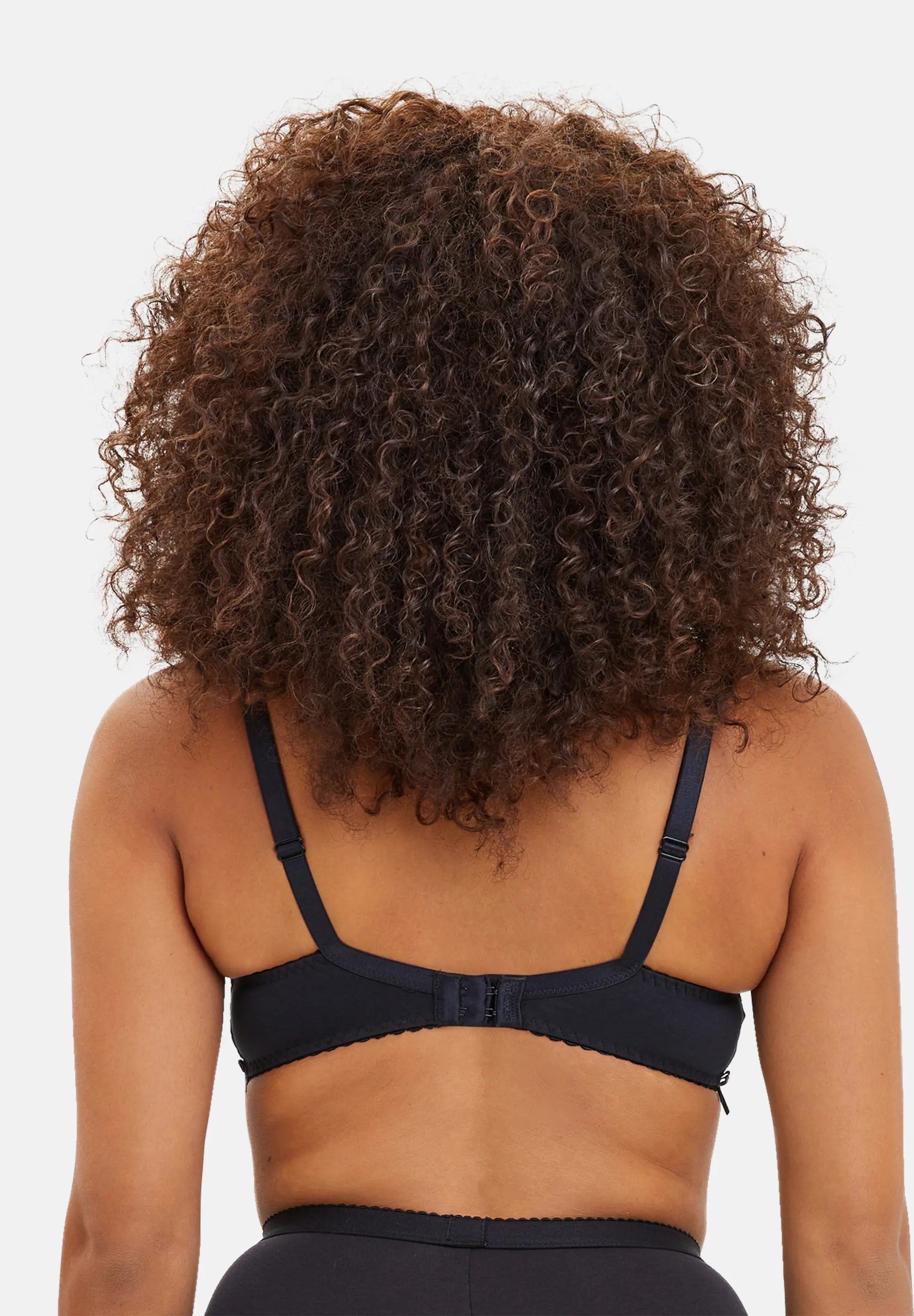 Soutien-gorge noir sans armatures avec dentelles - de dos