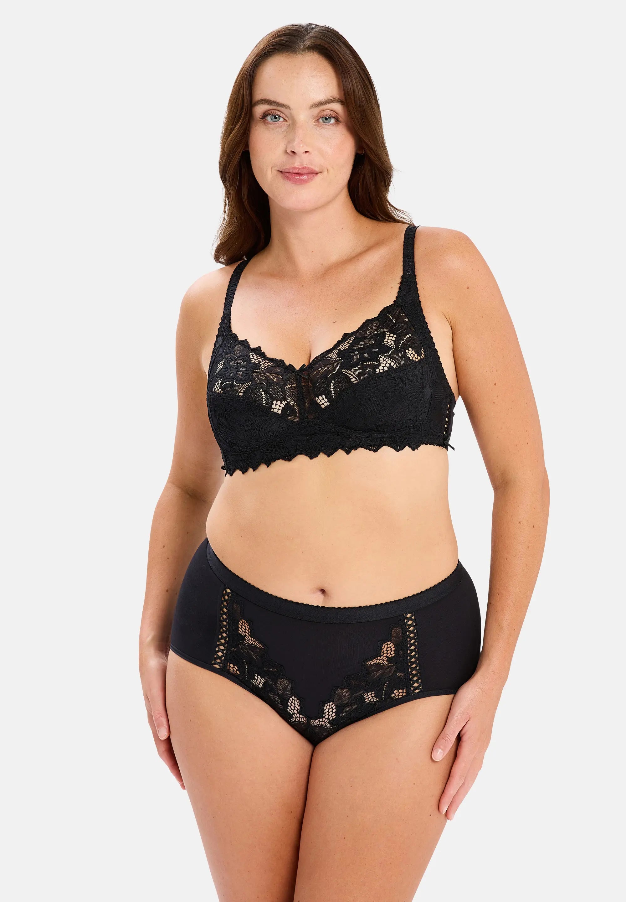 Soutien-gorge emboîtant Dentelle Plus sans armatures Coton d'Arum Noir