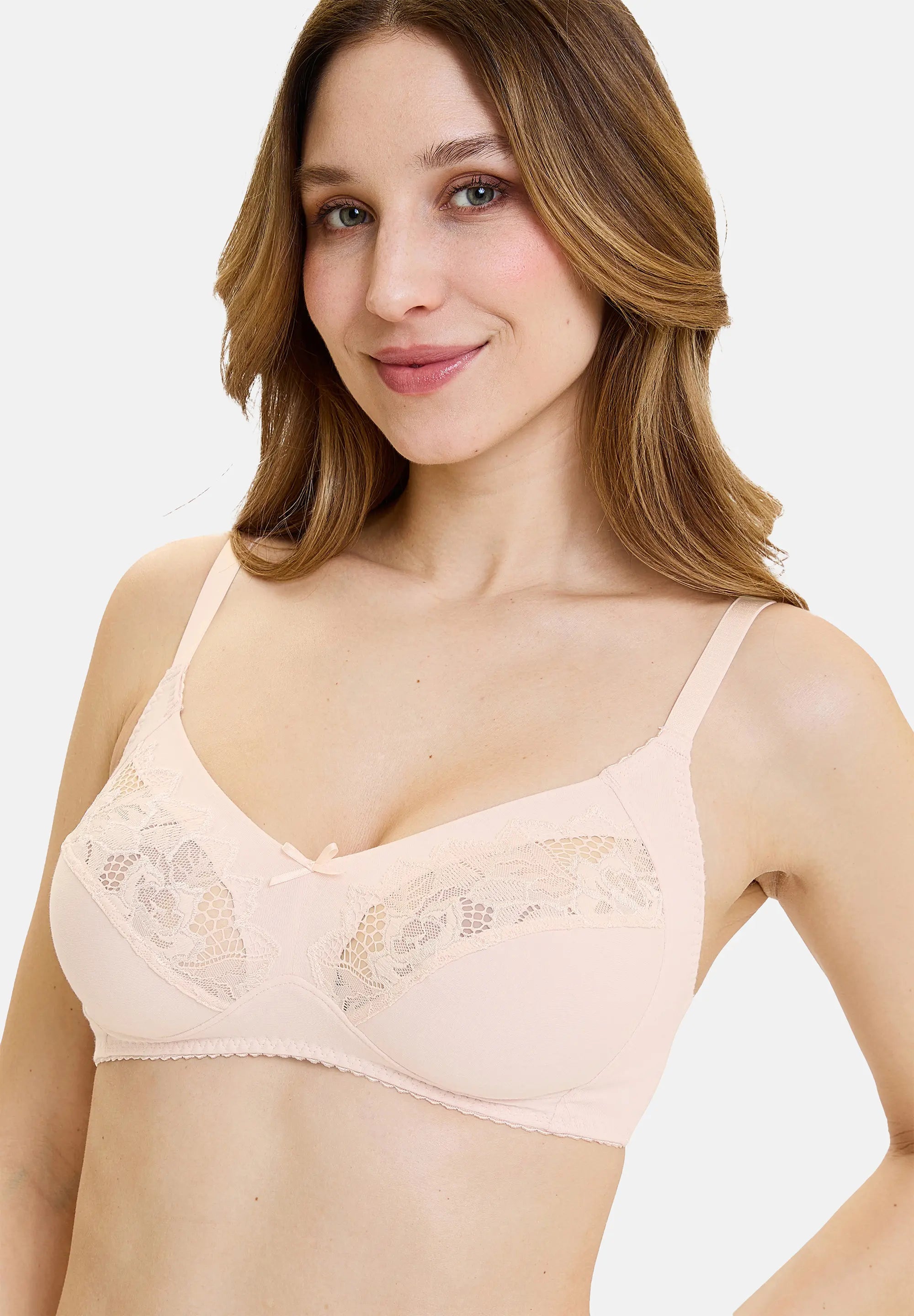 Volle Cup BH zonder beugels Coton Plus Coton d'Arum Zilverenpioenroosroze