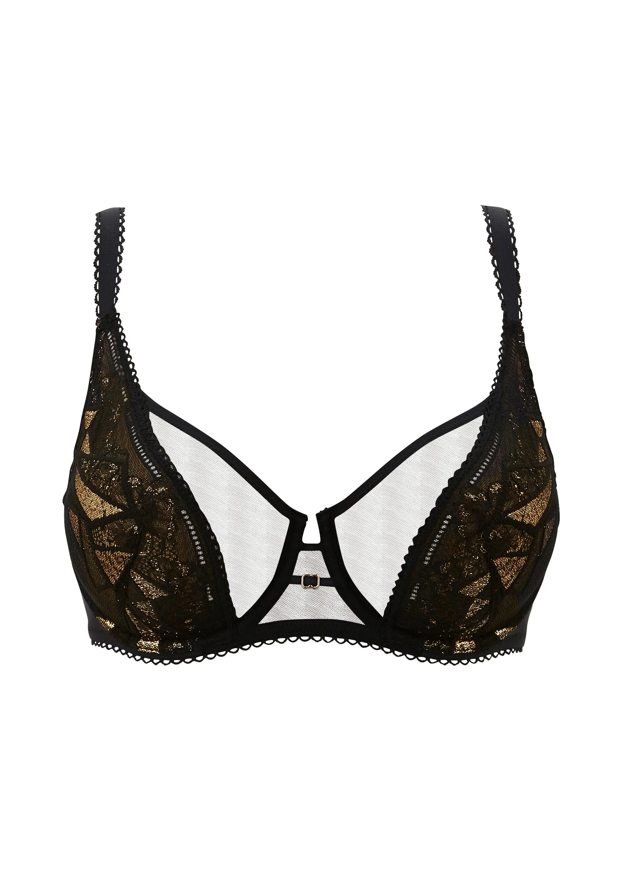 Reggiseno a mezza coppa Désiré Nero e Lurex Rame