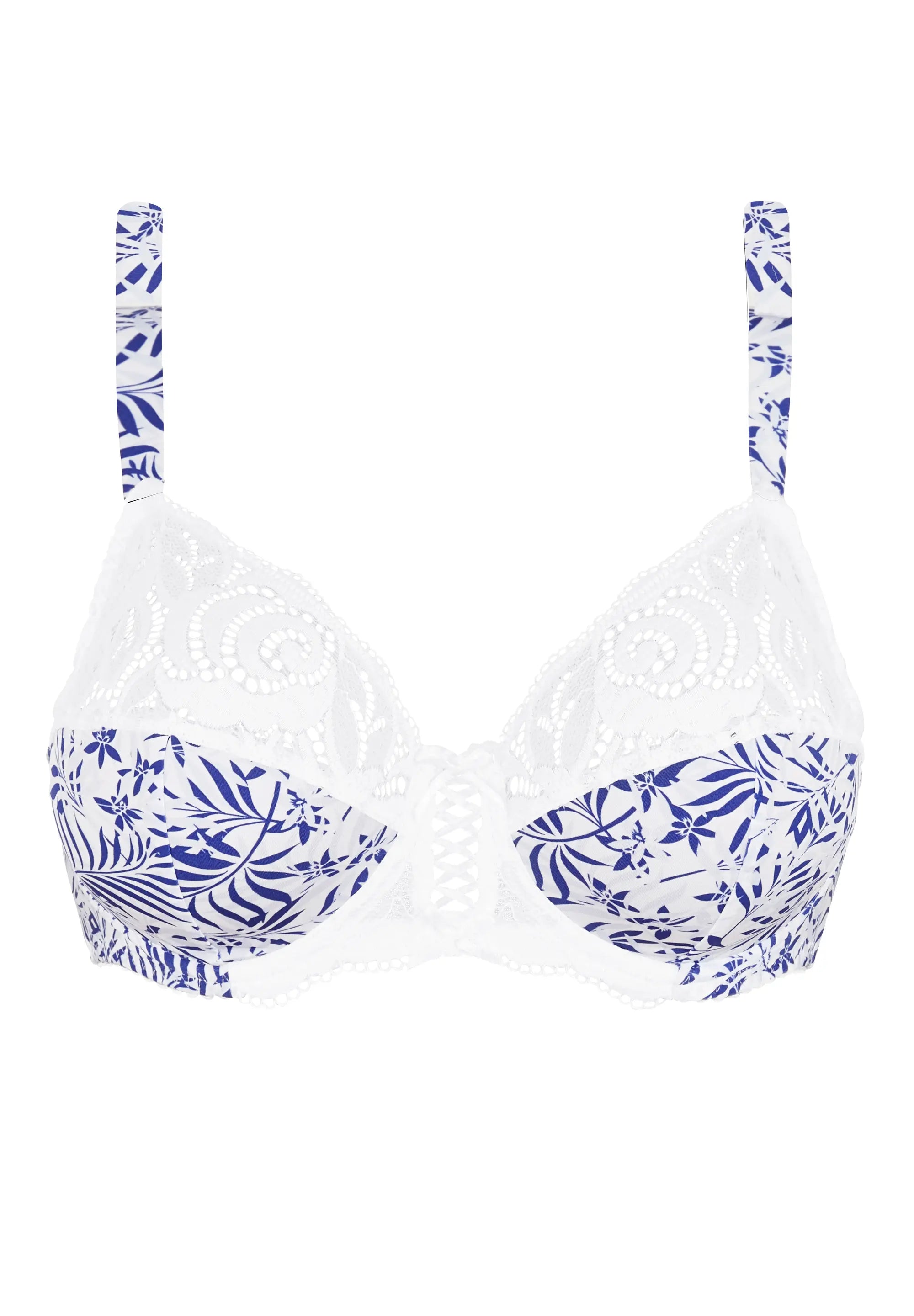 Soutien-gorge emboîtant Amélie Print Feuillage Bleu
