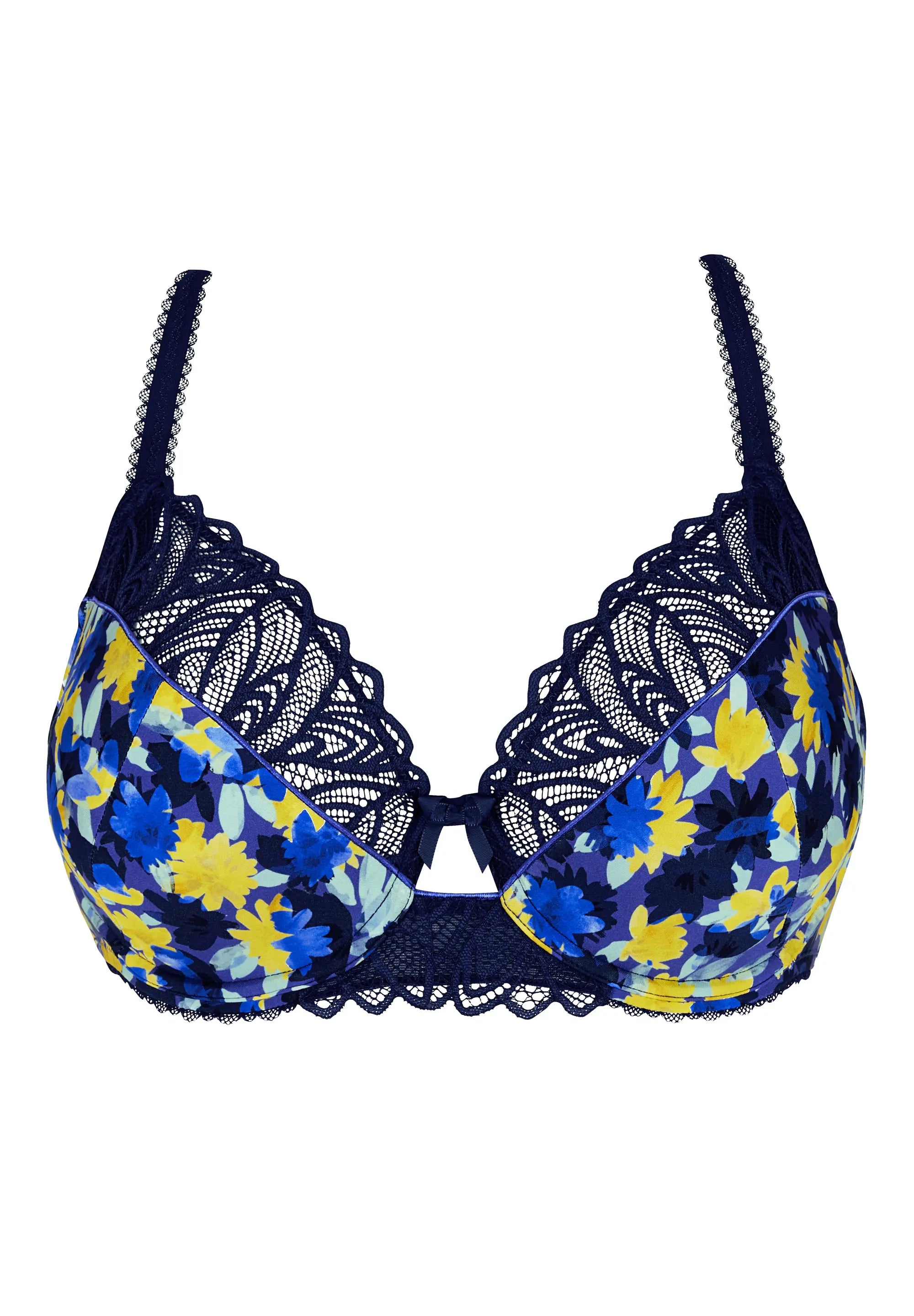 Soutien-gorge emboîtant Célia Fleurs Bleues & Jaunes