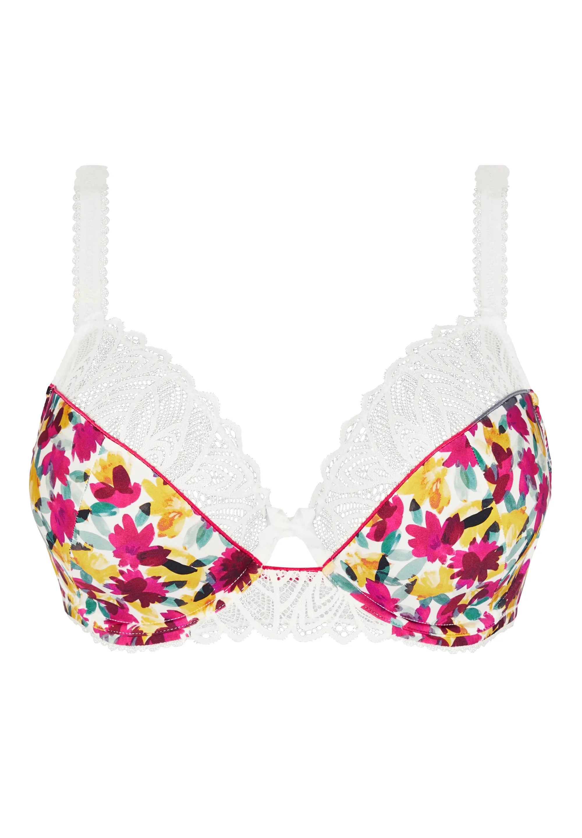 Soutien-gorge emboîtant Célia Fleurs Rouges & Jaunes