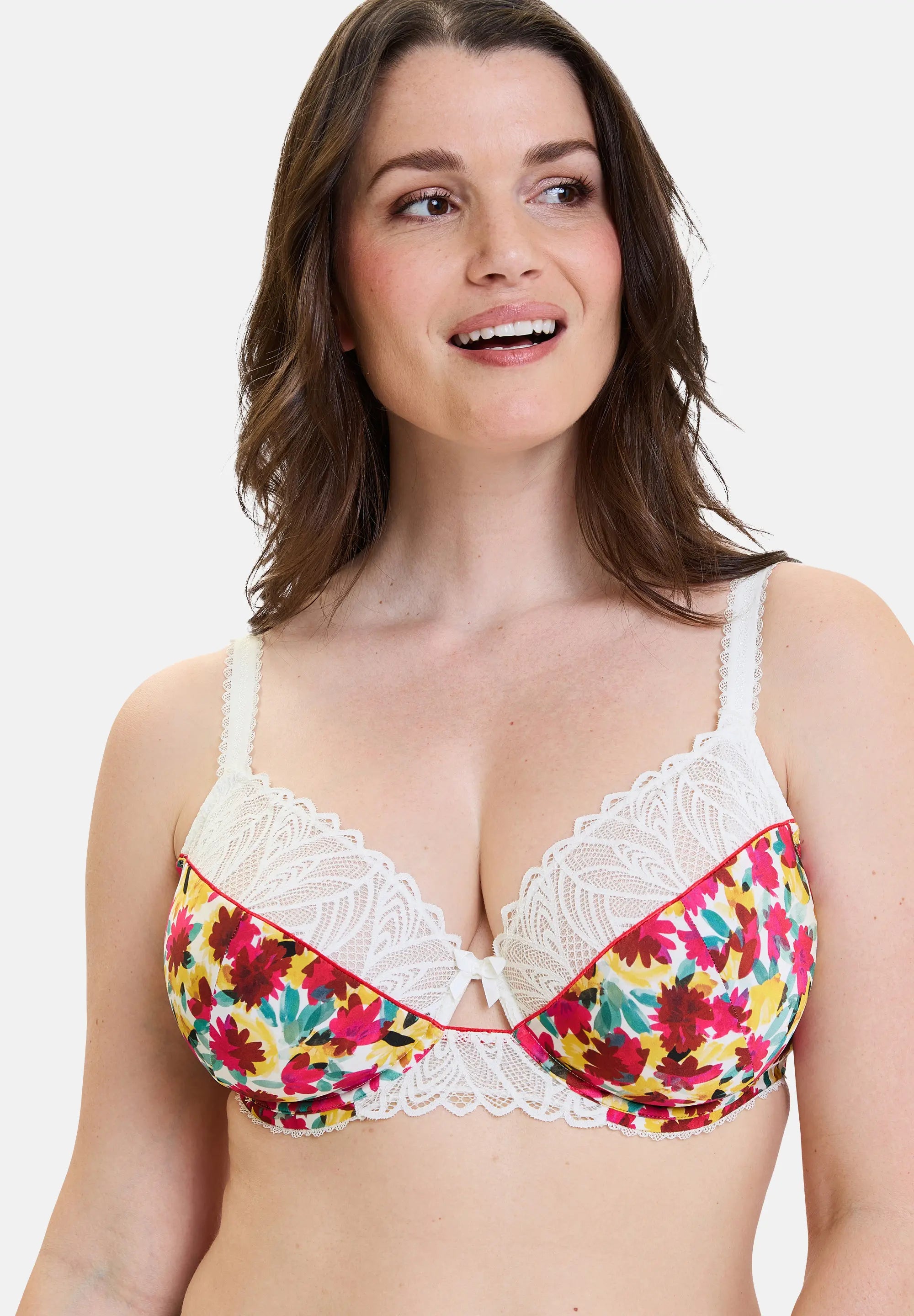 Soutien-gorge emboîtant Célia Fleurs Rouges & Jaunes