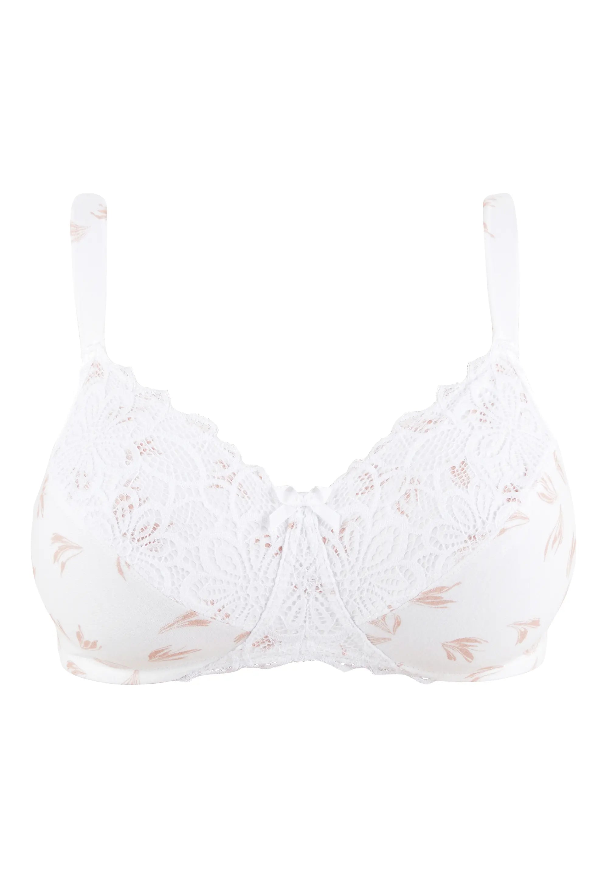 Soutien-gorge emboîtant sans armatures Flora Imprimé Plume D'automne Blanc