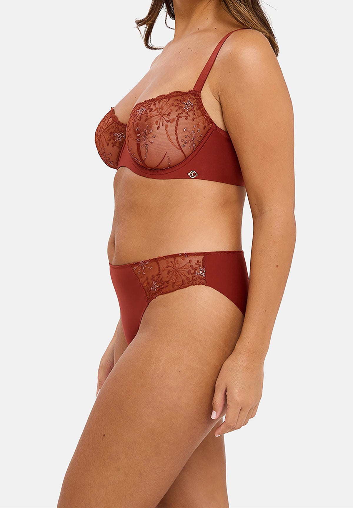 Soutien-gorge corbeille Georgia Multicolore Fond Hénné – vue de profil