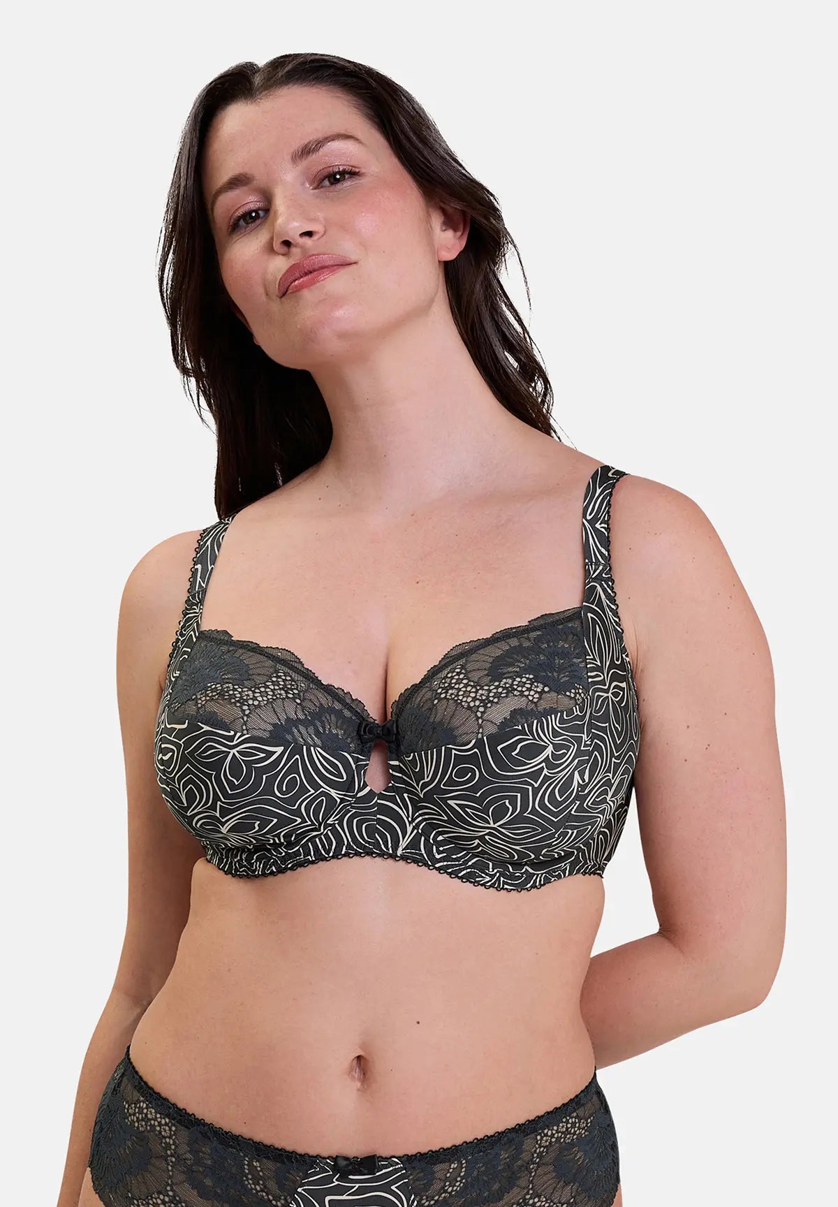 Soutien-gorge emboîtant Hélène Imprimé Graphique Anthracite