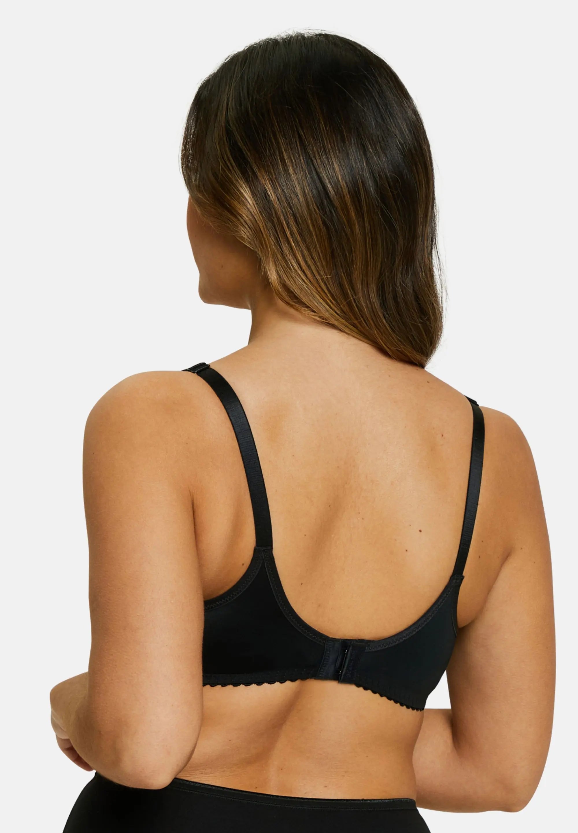 Soutien-gorge d'allaitement, noir ivoire - vu de dos