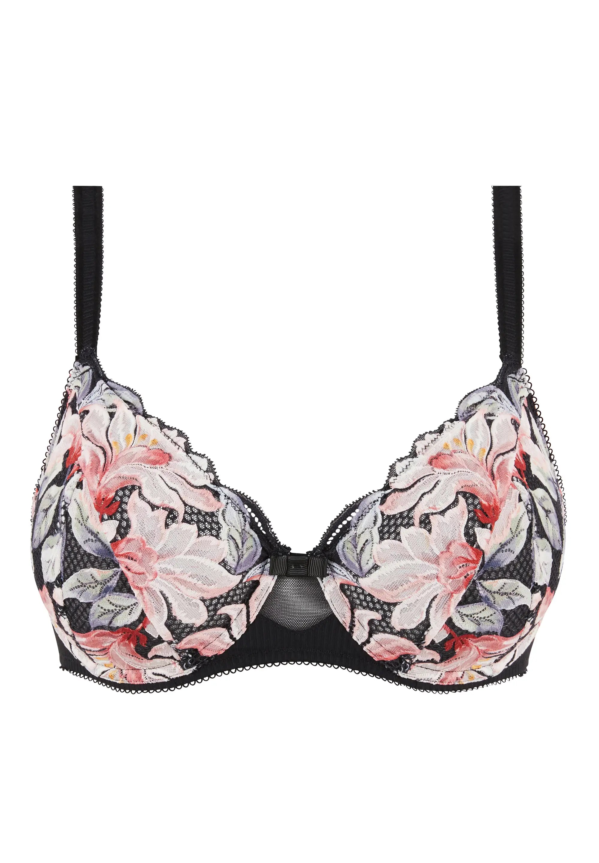 Bügel-BH Aquarell Blume Schwarz