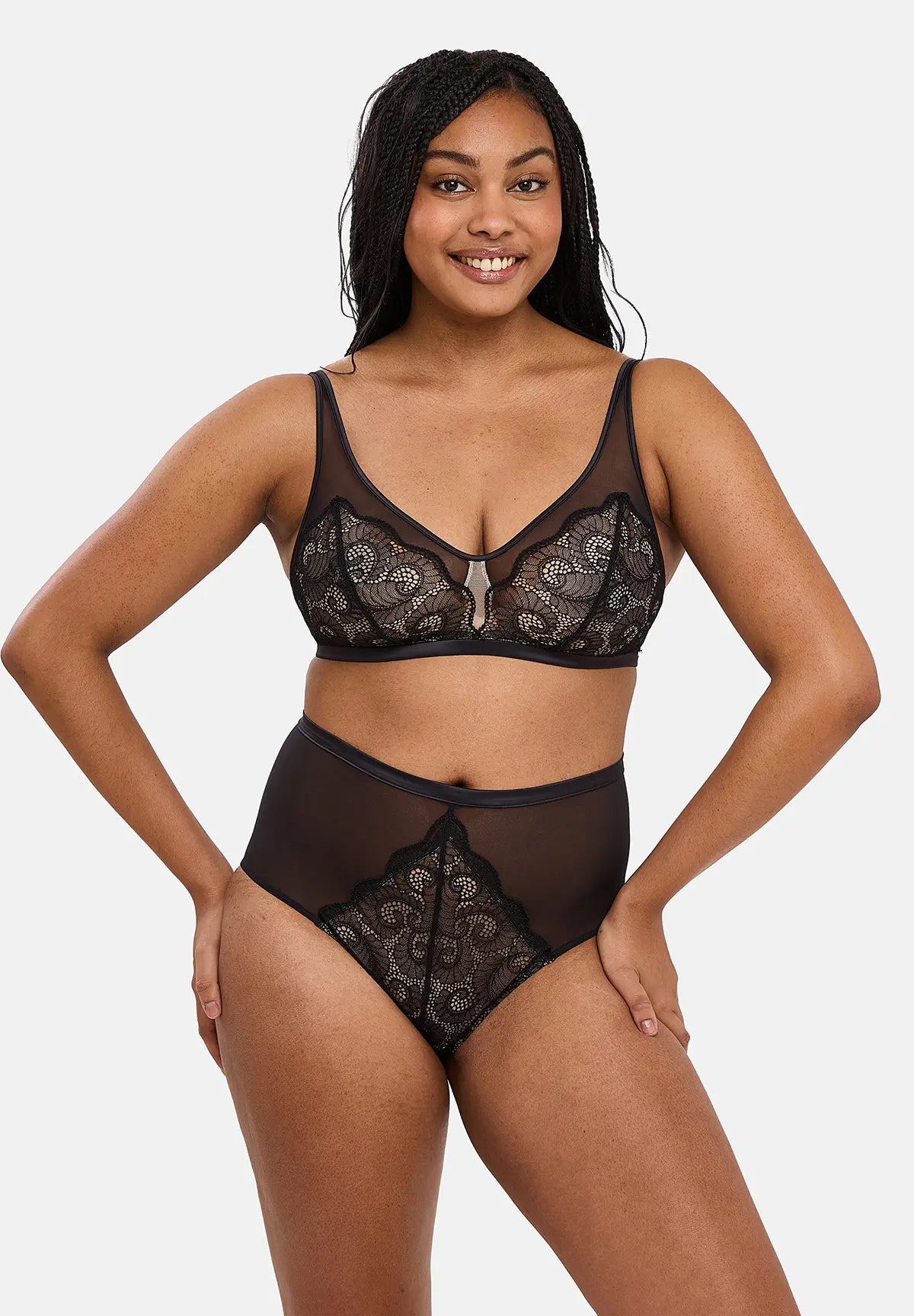 Volle cup bh zonder beugel Serena Zwart / Nude