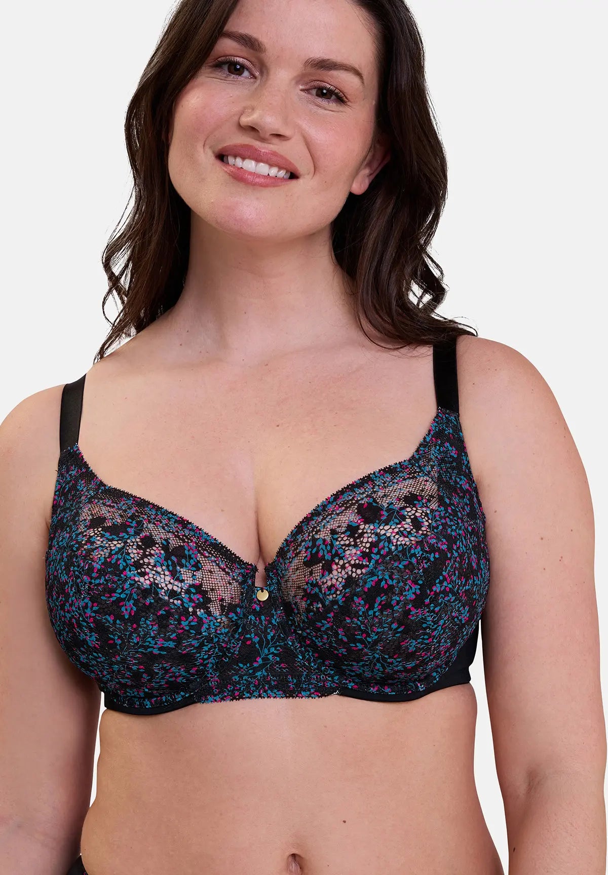 Full Cup Bra Suzie Fantaisie Small Flowers Print Pink And Blue