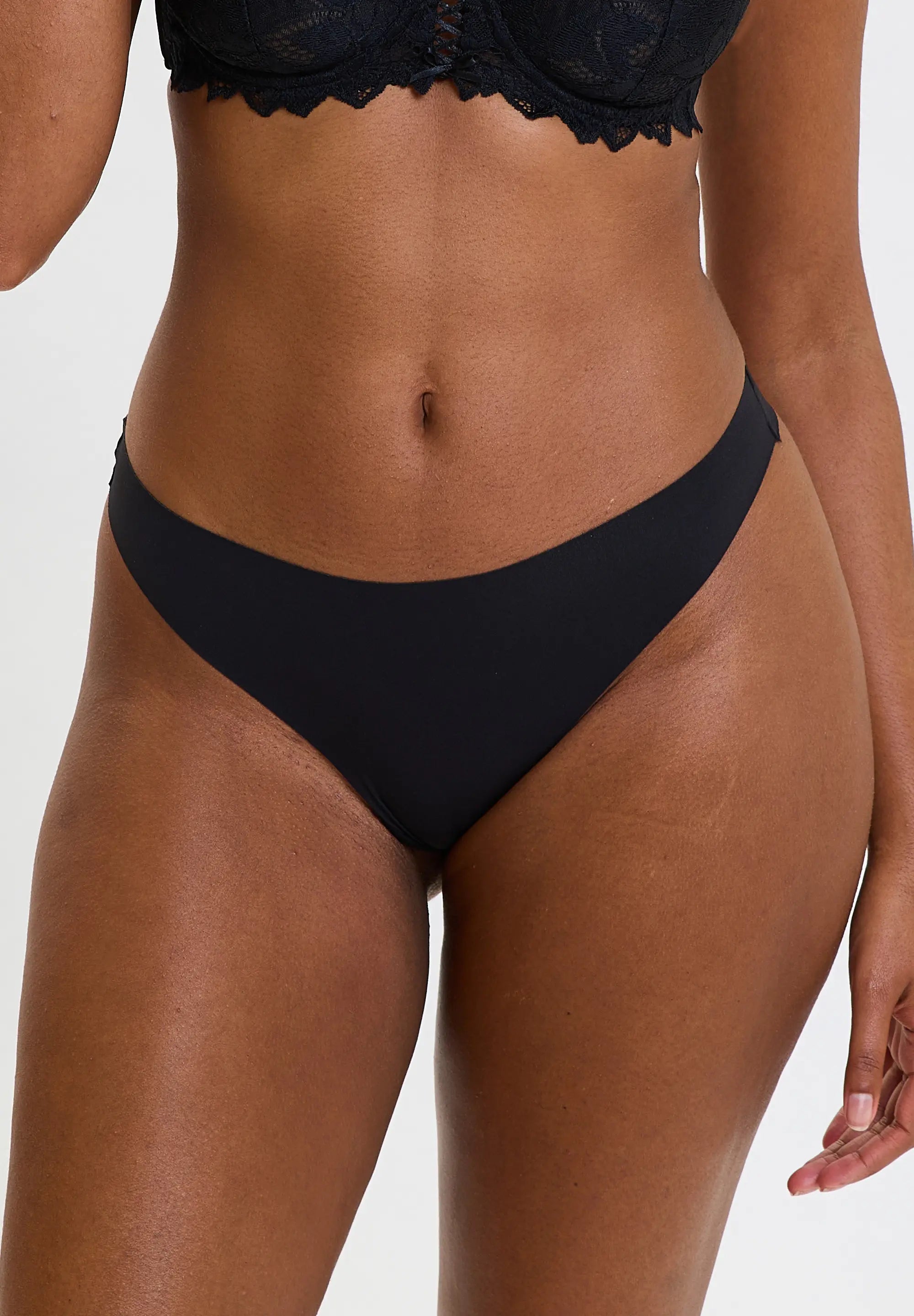 Pack di 3 perizomi invisibili microfibra Discrète Nero