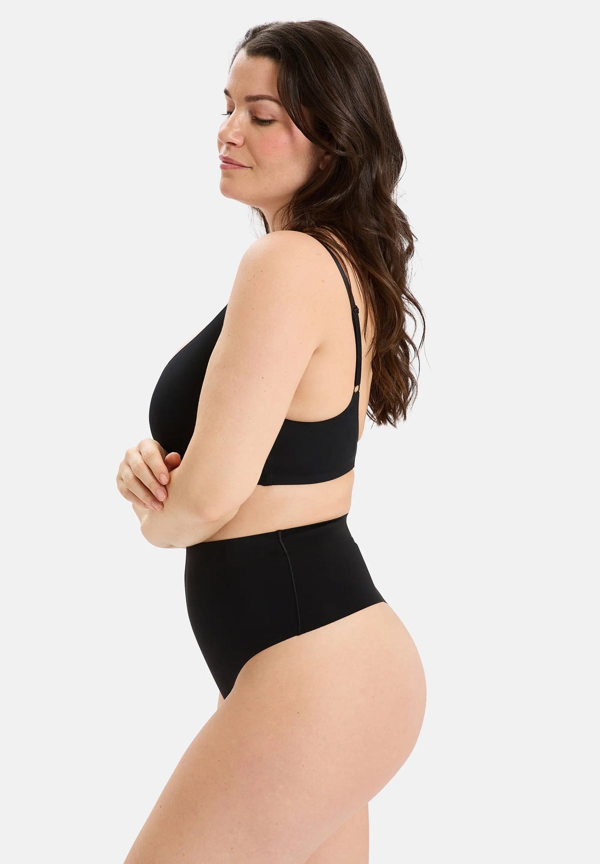 String taille haute gainant Perfect Touch Noir