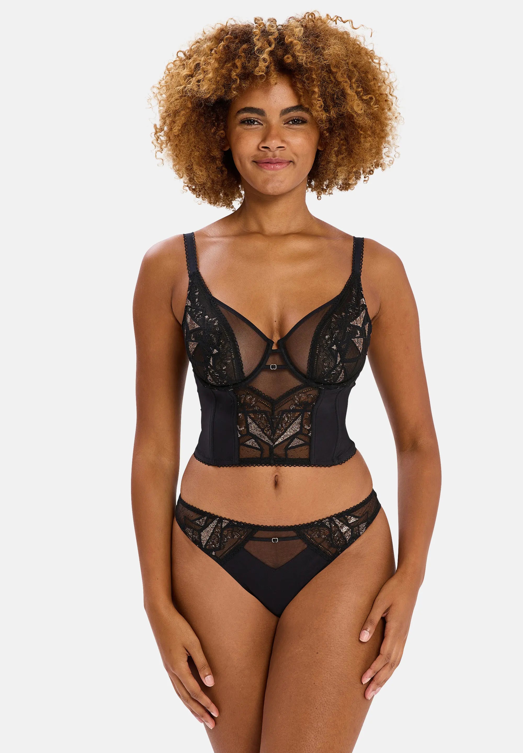 Tanga Désiré Noir & Lurex Cuivré