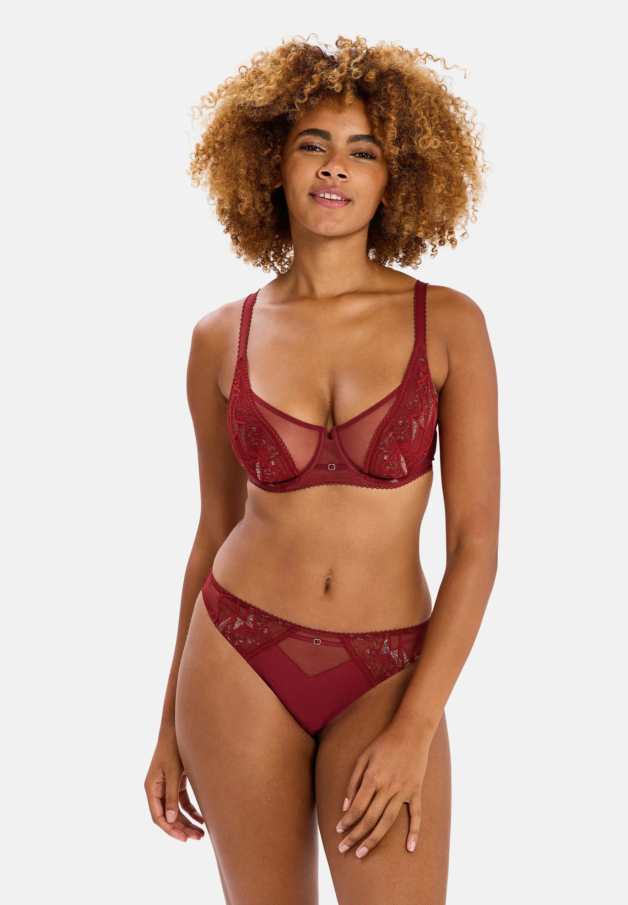 Tanga Désiré Rouge & Lurex Cuivré