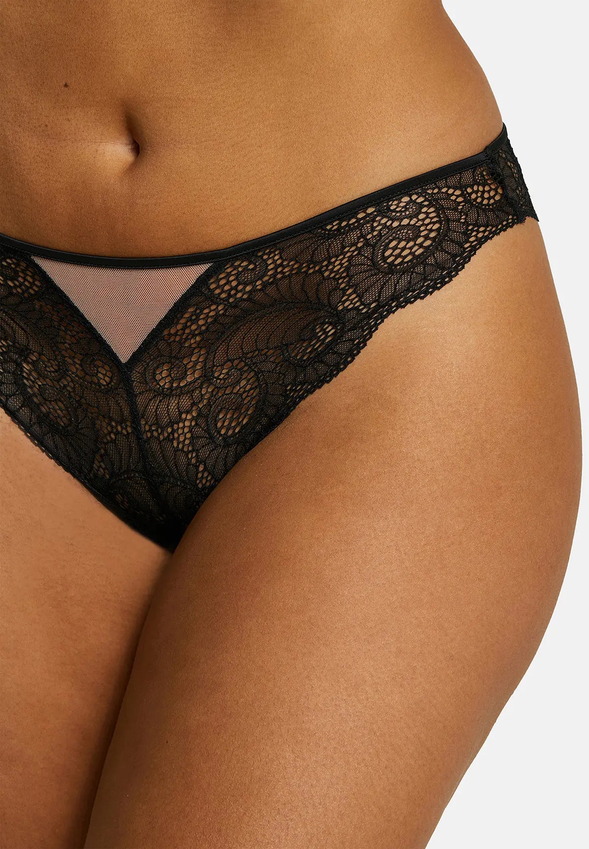 Tanga Serena Zwart / Nude