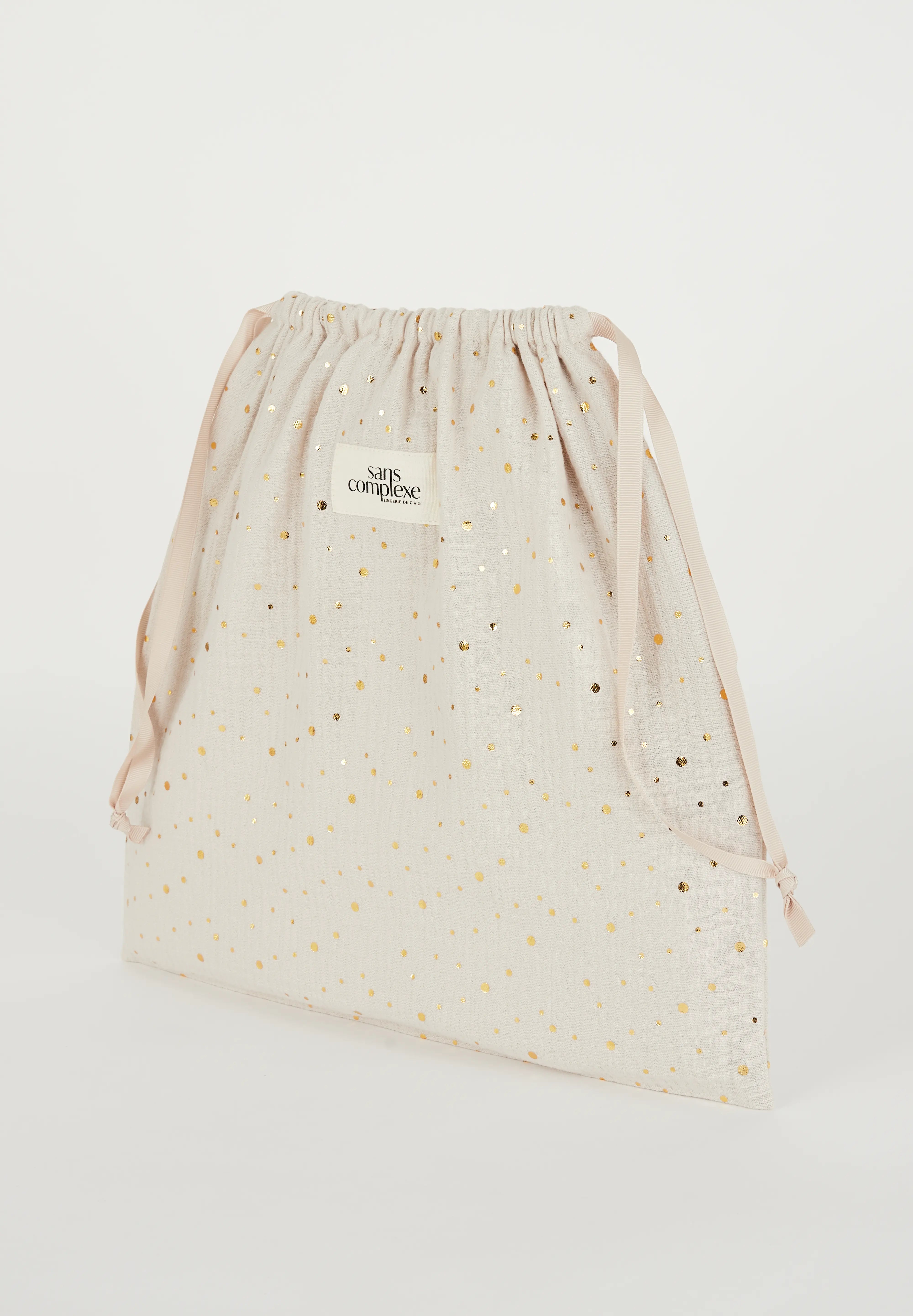 Katoenen lingeriezakje Ivoor Goud