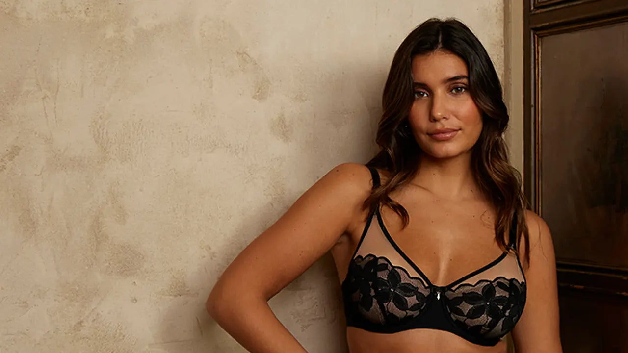 Soutien-gorge sexy avec dentelle noire - pour femme 