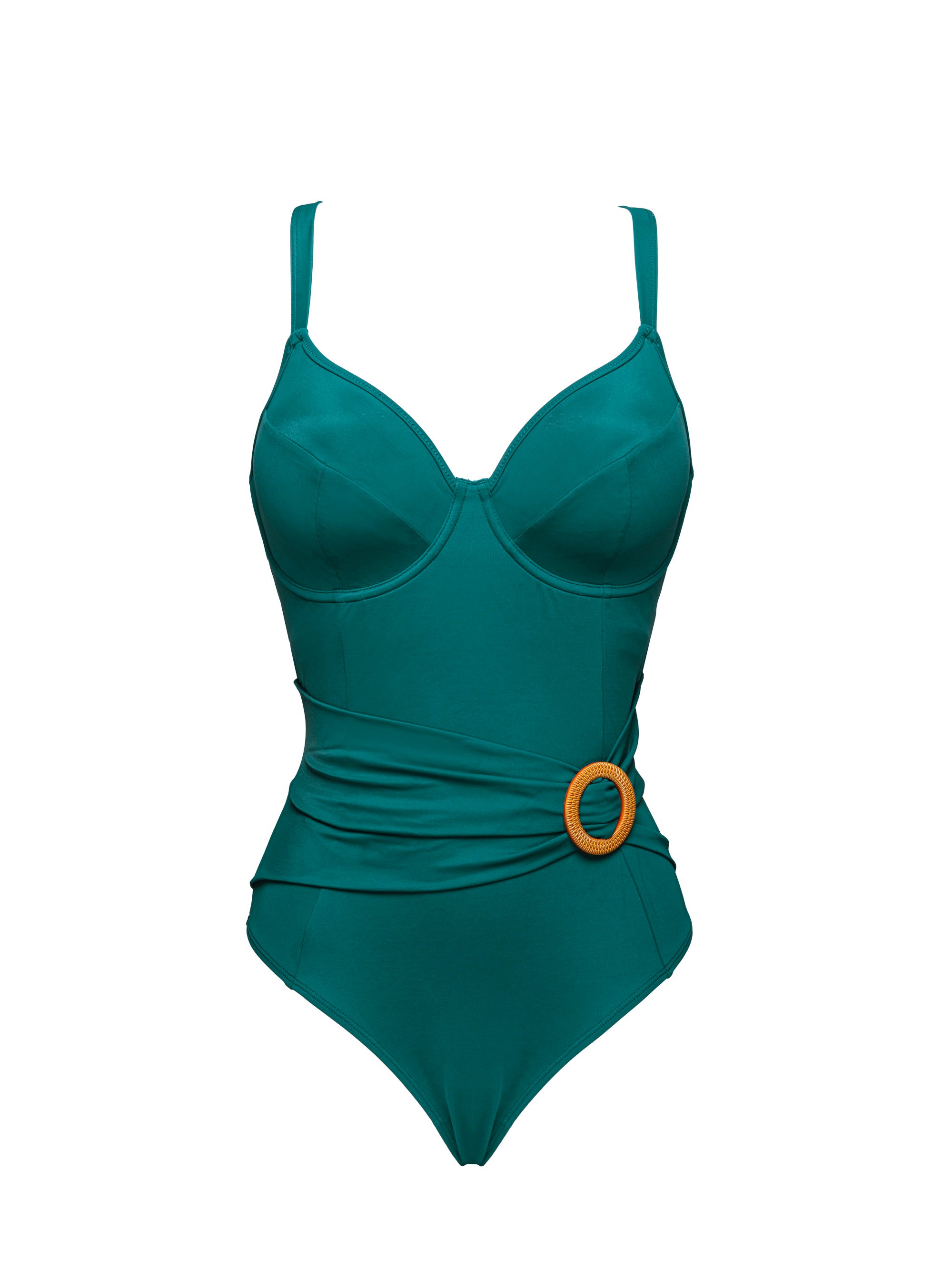 Elevated Basics Underwired One-Piece Swimsuit Astral Green
