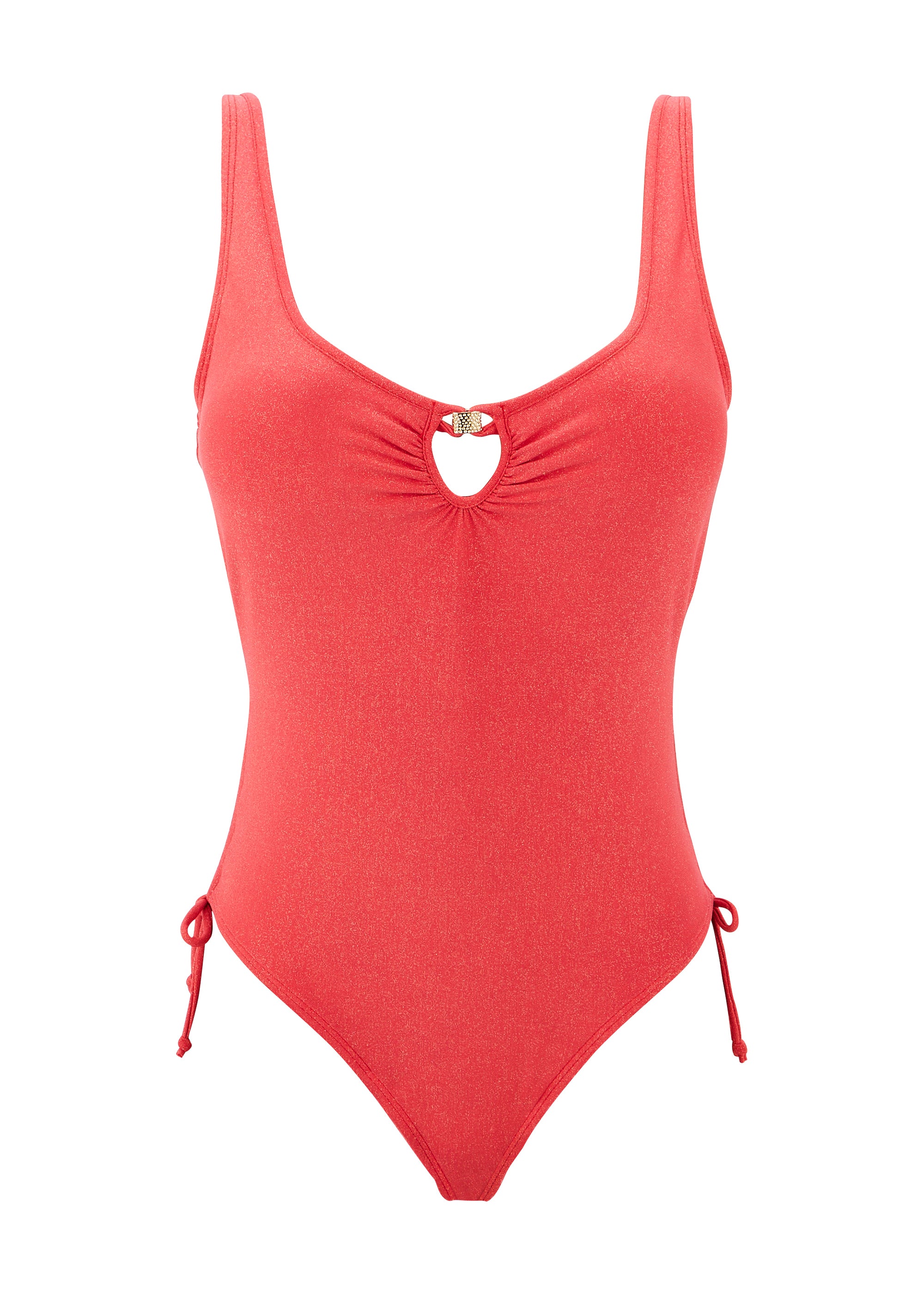 Wireless one piece swimsuit Bask In Bliss Poppy Red