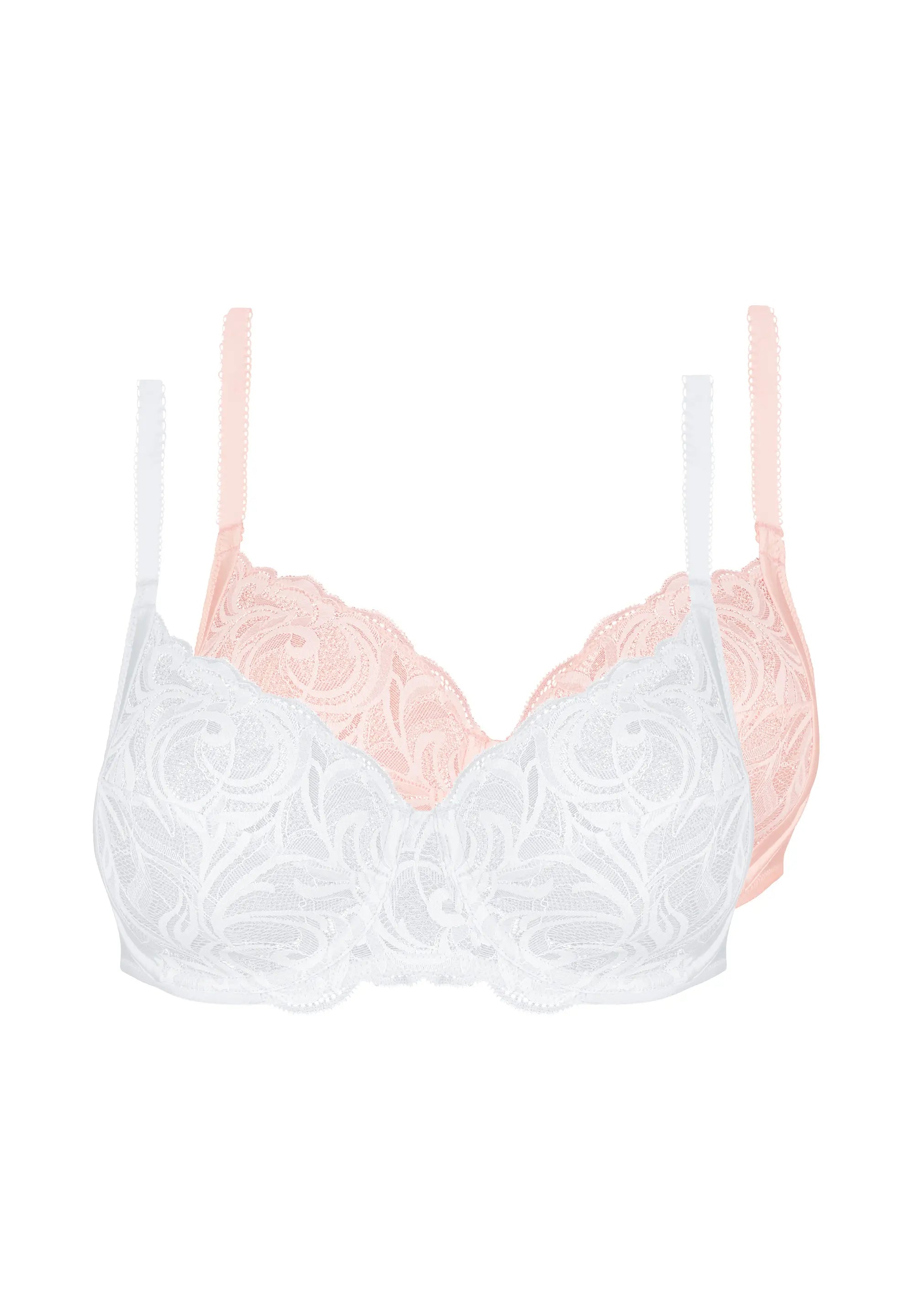 Set di 2 reggiseni Duo Carla Bianco e Rosa