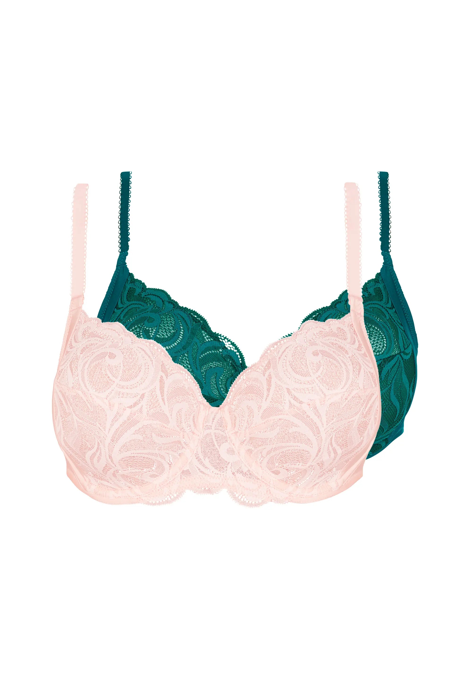 Set di 2 reggiseni Duo Carla Verde e Rosa