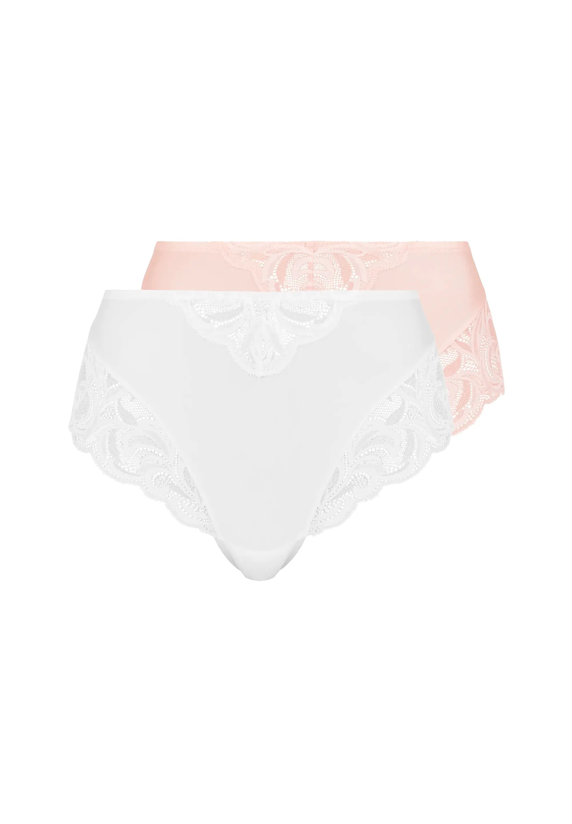 Lot de 2 culottes Carla Blanc et Rose Poudre