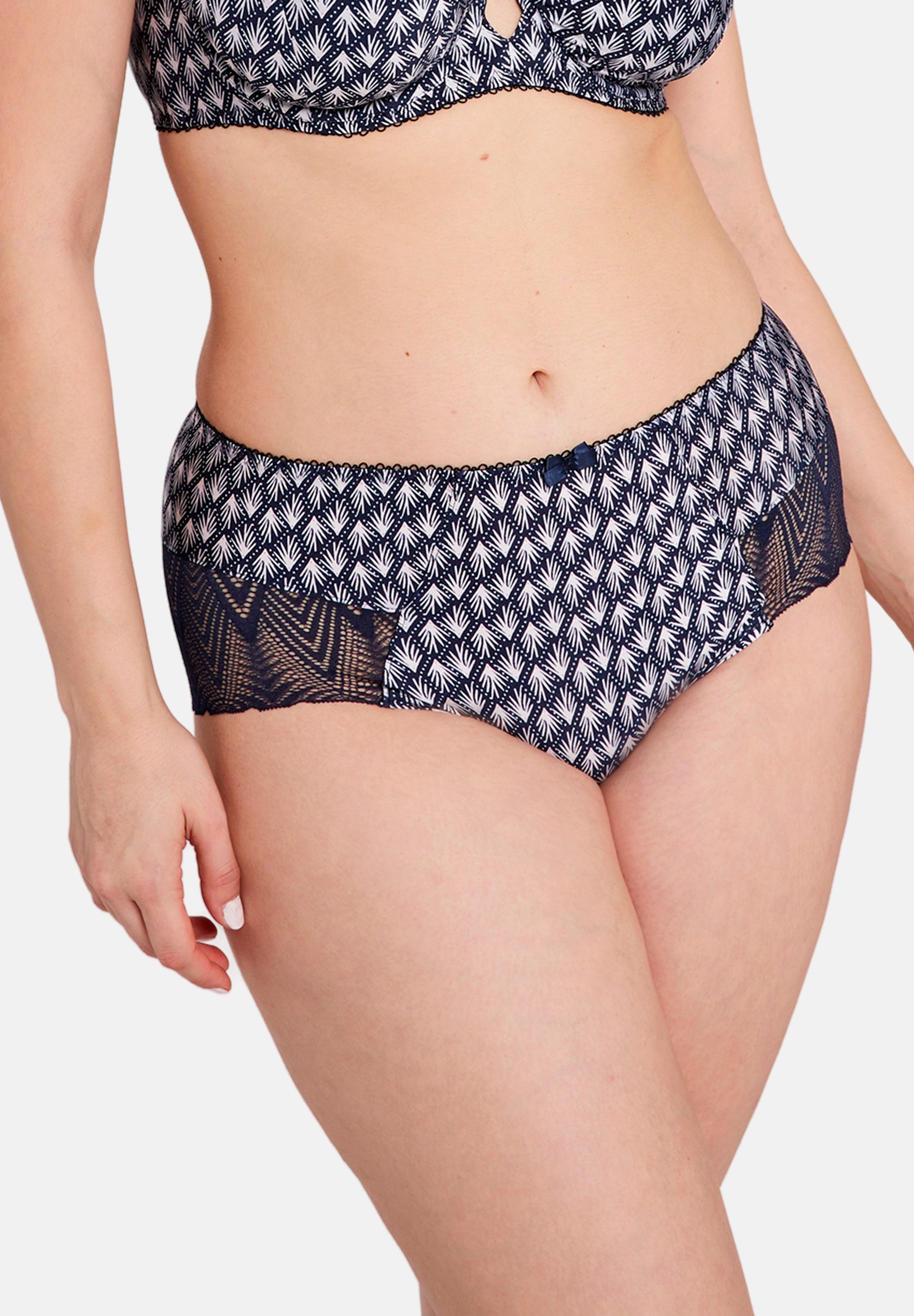 Louise Graphic Print Shorty Navy Blue