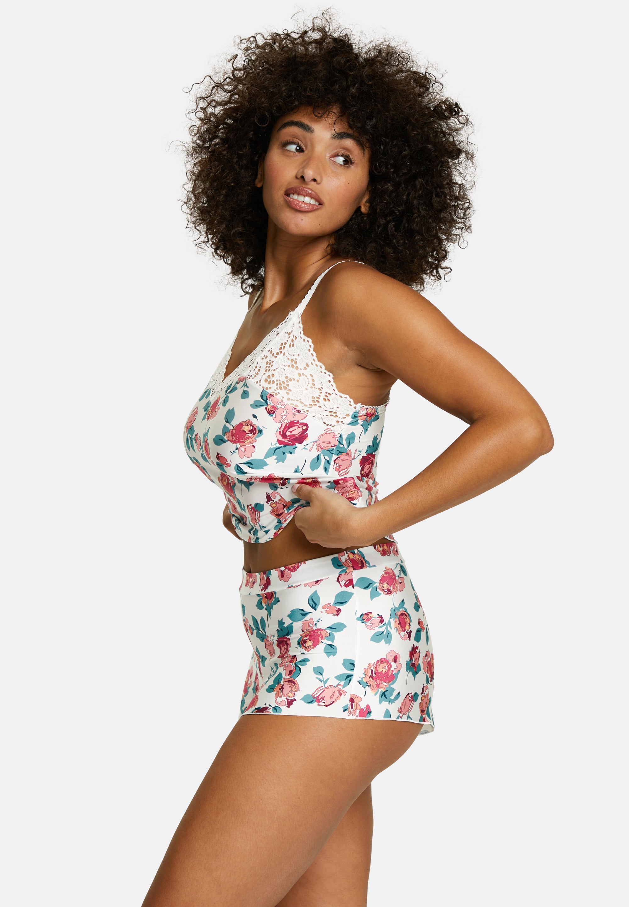 Camisole Tiffany Pink & Ivory Floral Print