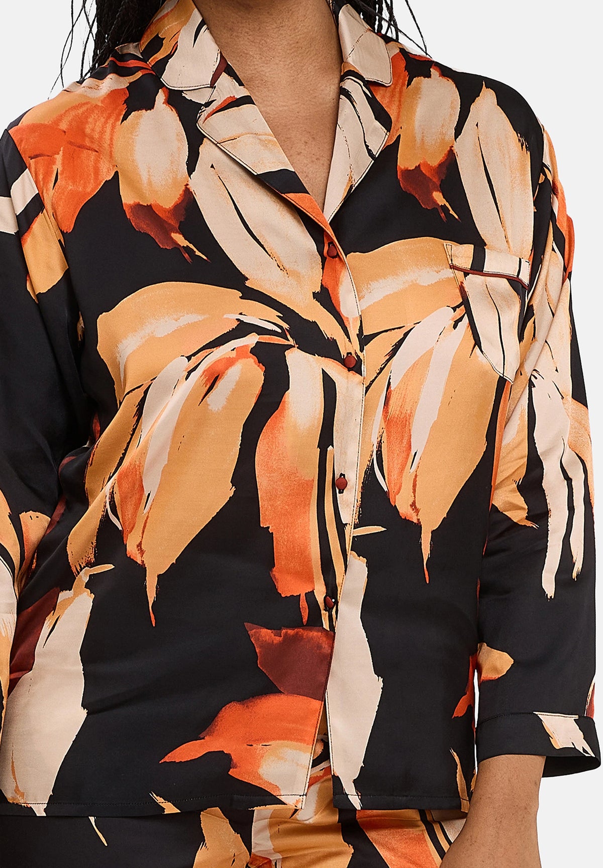 Hemd Pure Chic Bladprint Zwart