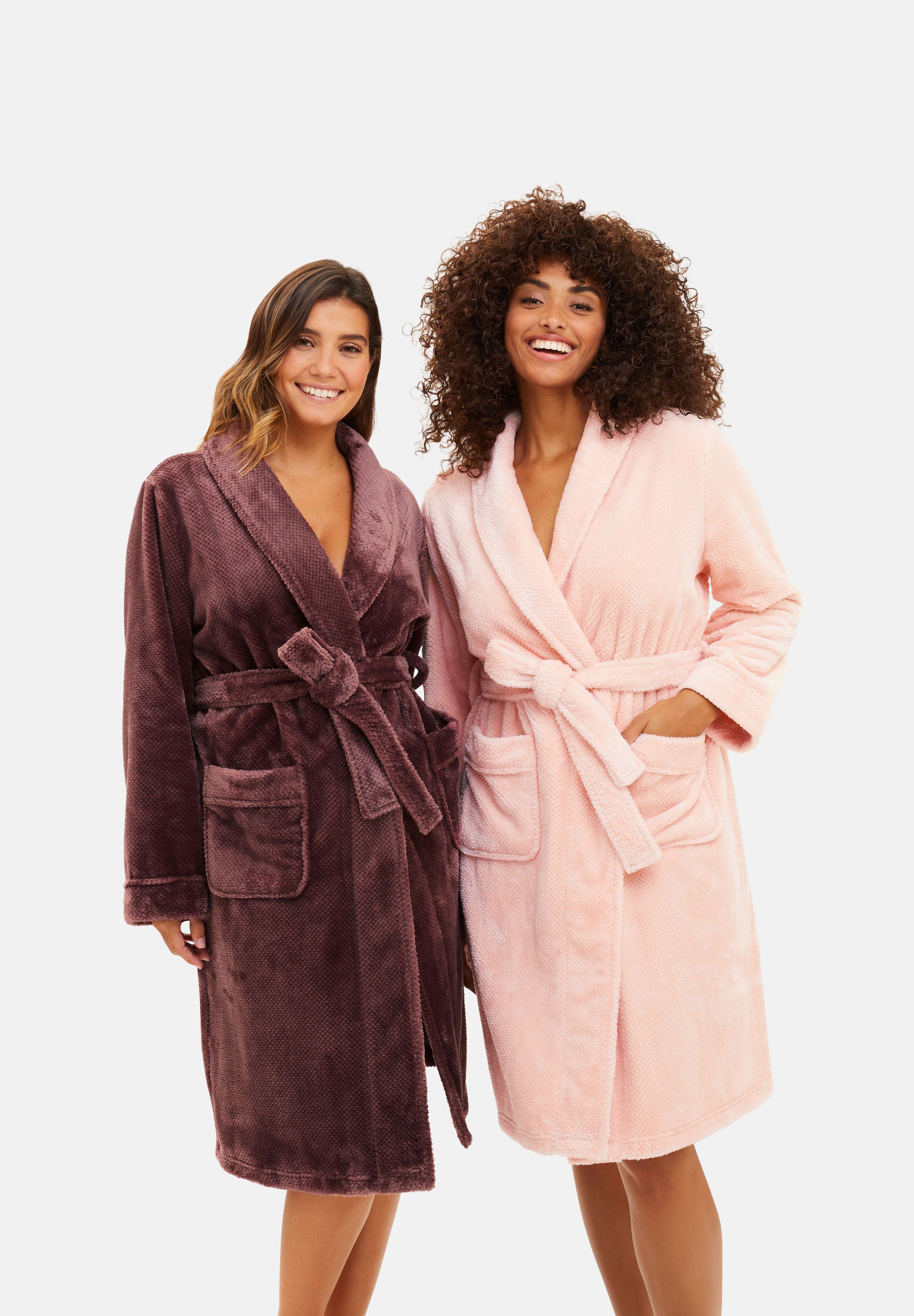 Fleece bathrobe Dream Pink Taupe