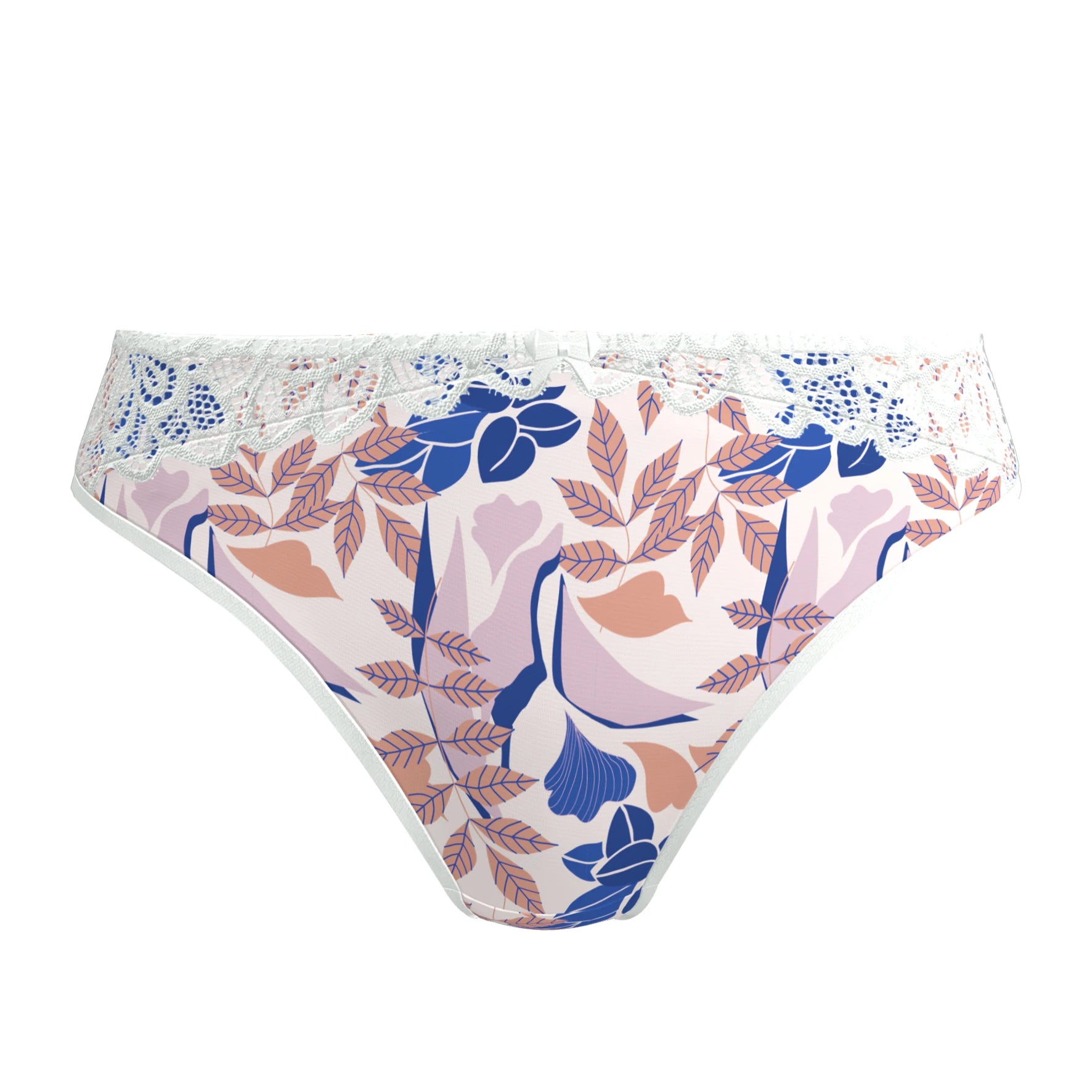 Slip en coton Ava Fantaisie bleu, blanc et rose - gamme post-opératoire