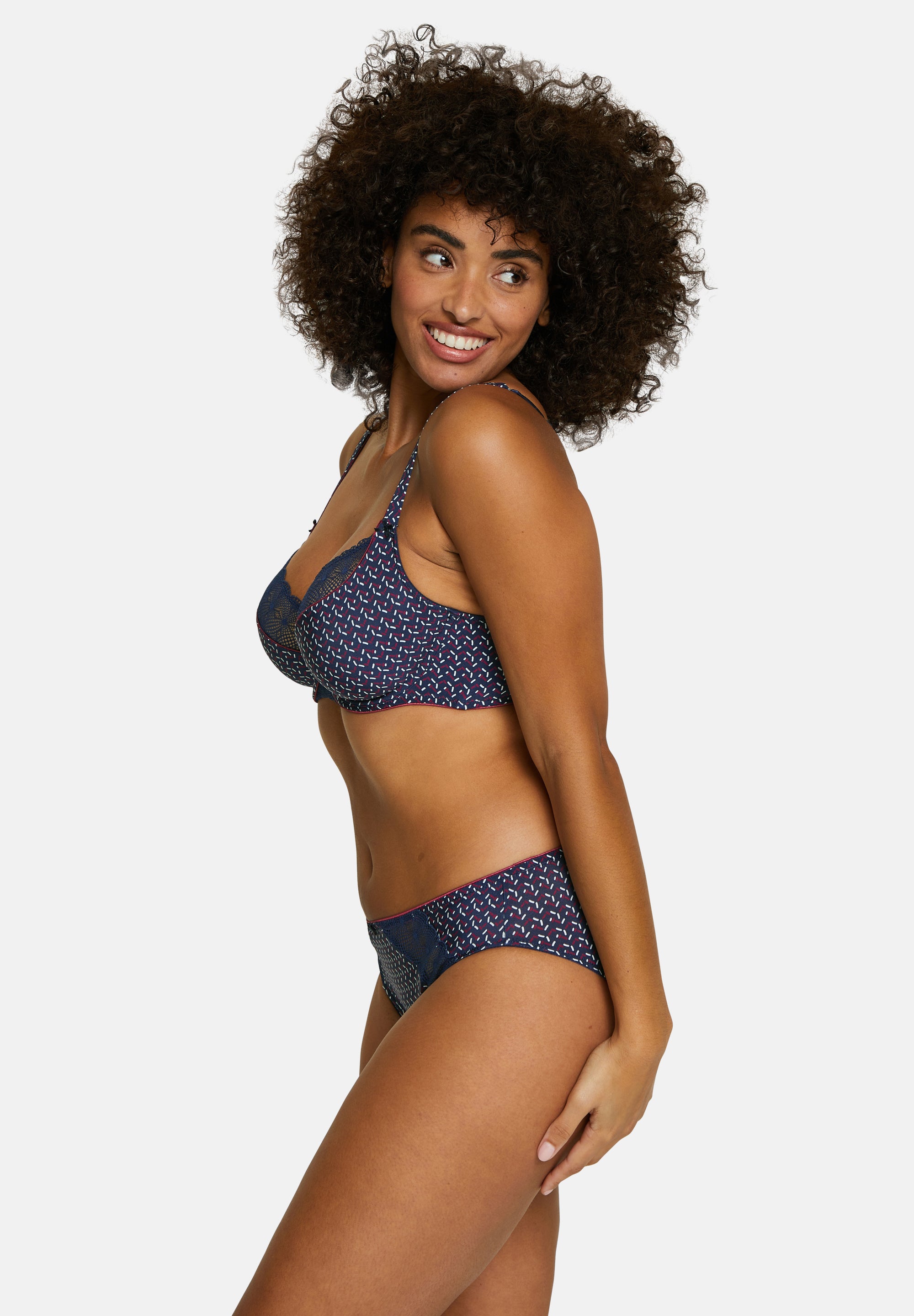 Eleanore Briefs Blue &amp; Red Graphic Print