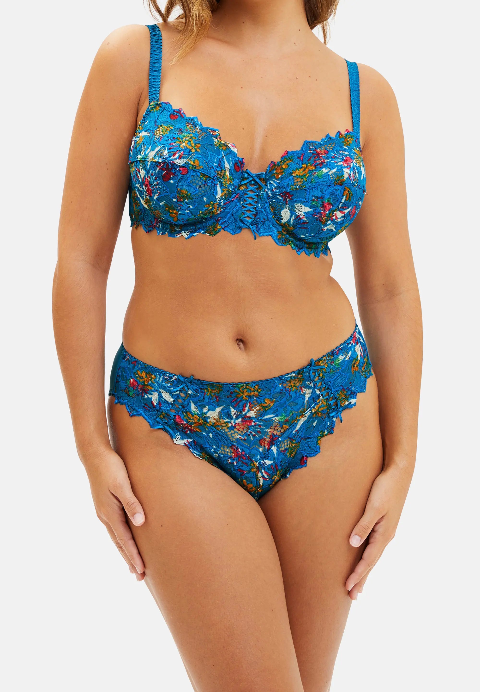 Slip Arum Mosaïc Imprimé Floral Bleu Mykonos