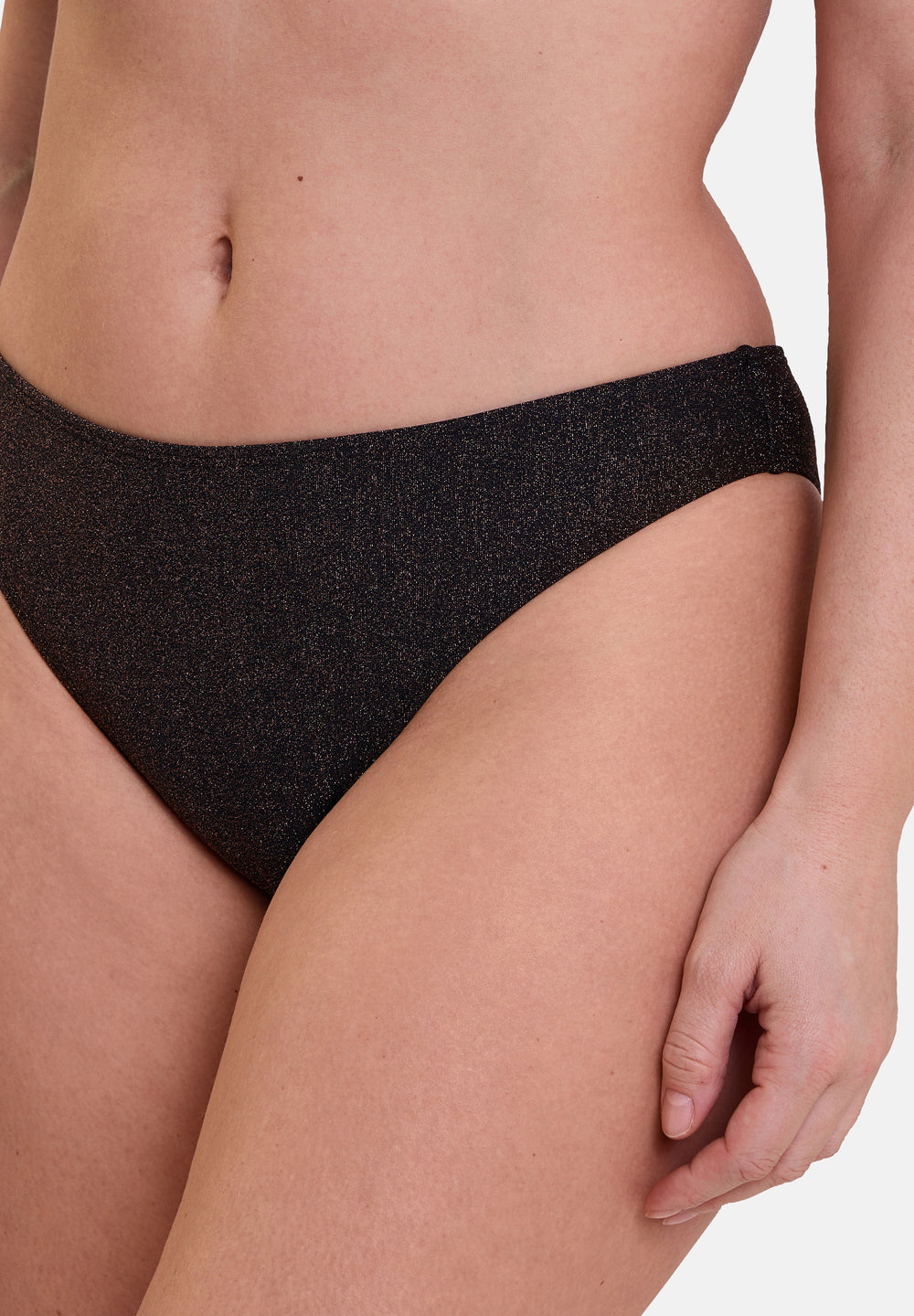 Slip de bain échancré Reflet Noir Lingerie Grande Taille