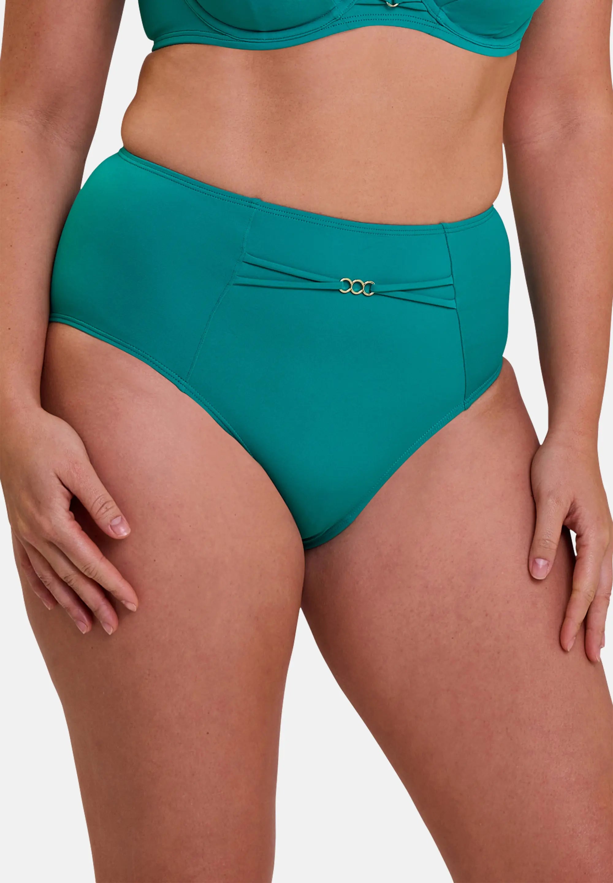 High-waisted swim briefs Moorea Blue Gazon