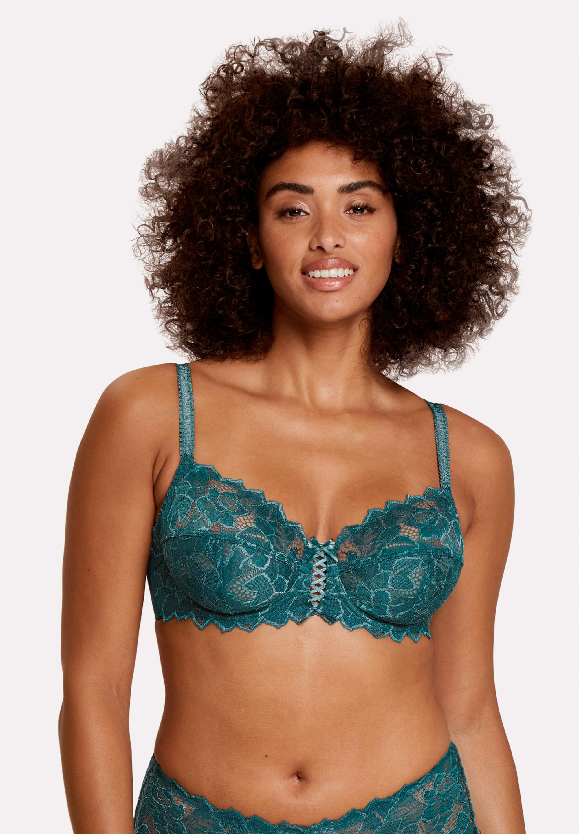 Buy Green Recycled Lace Full Cup Non Padded Bra 36B, Bras