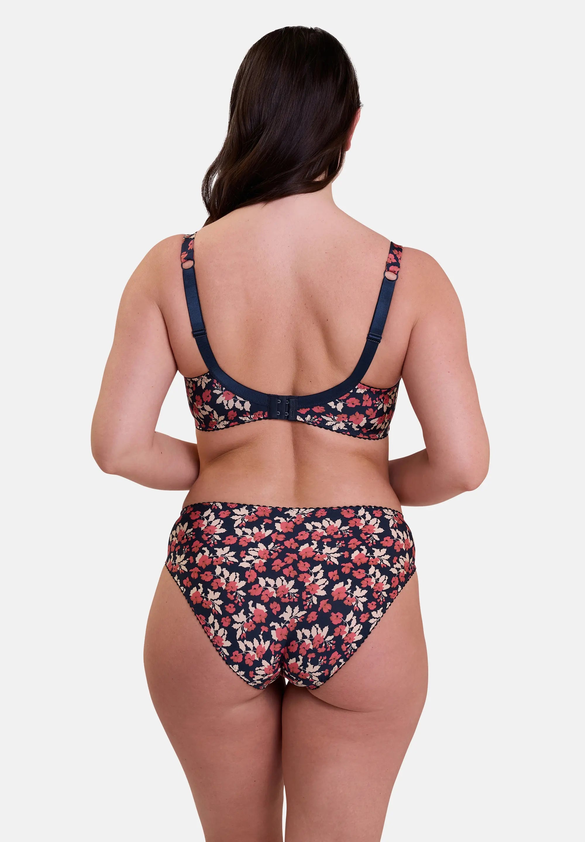Soutien-gorge emboîtant Amélie Print Imprimé Floral Marine et Rouge
