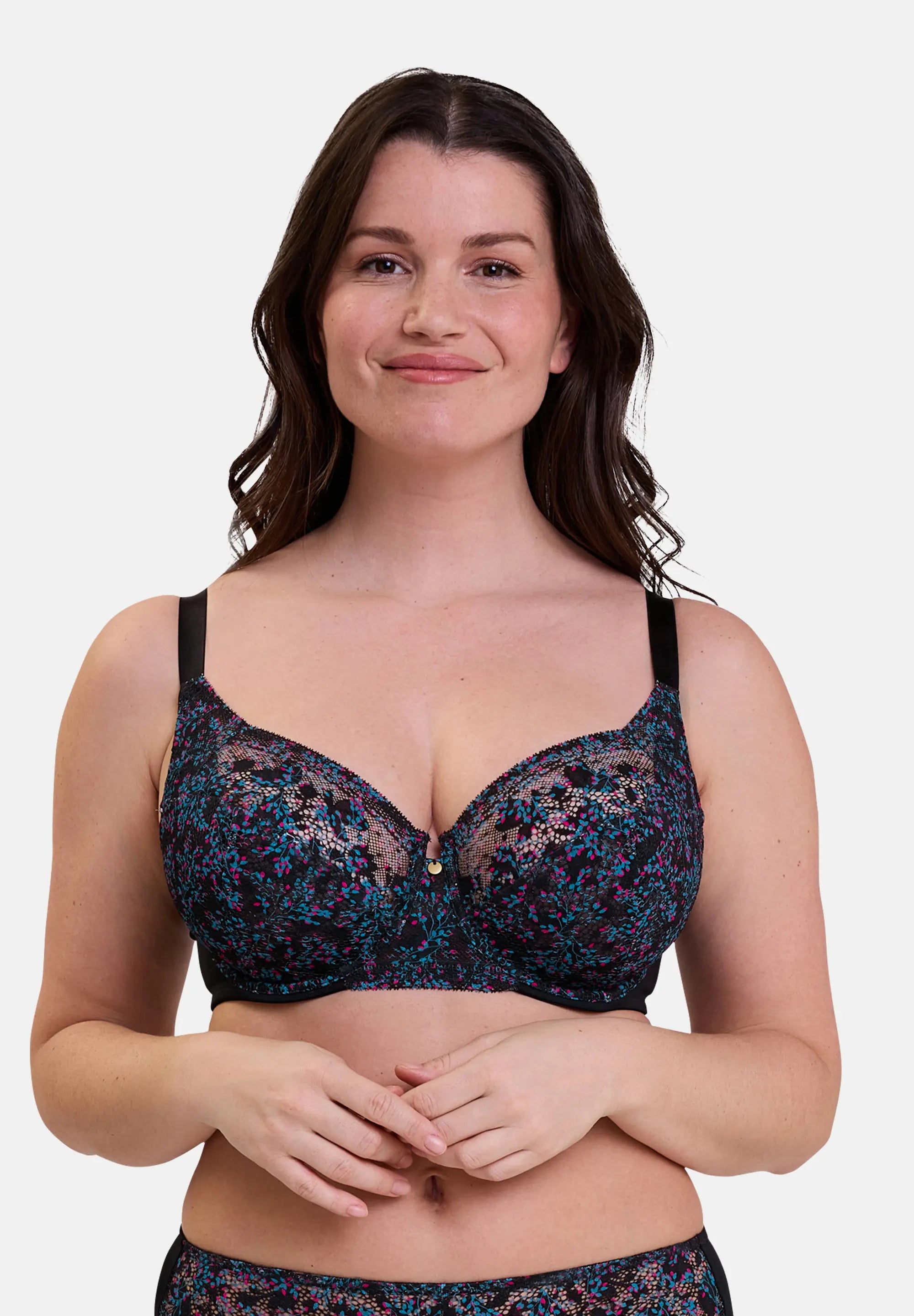 Full Cup Bra Suzie Fantaisie Small Flowers Print Pink And Blue