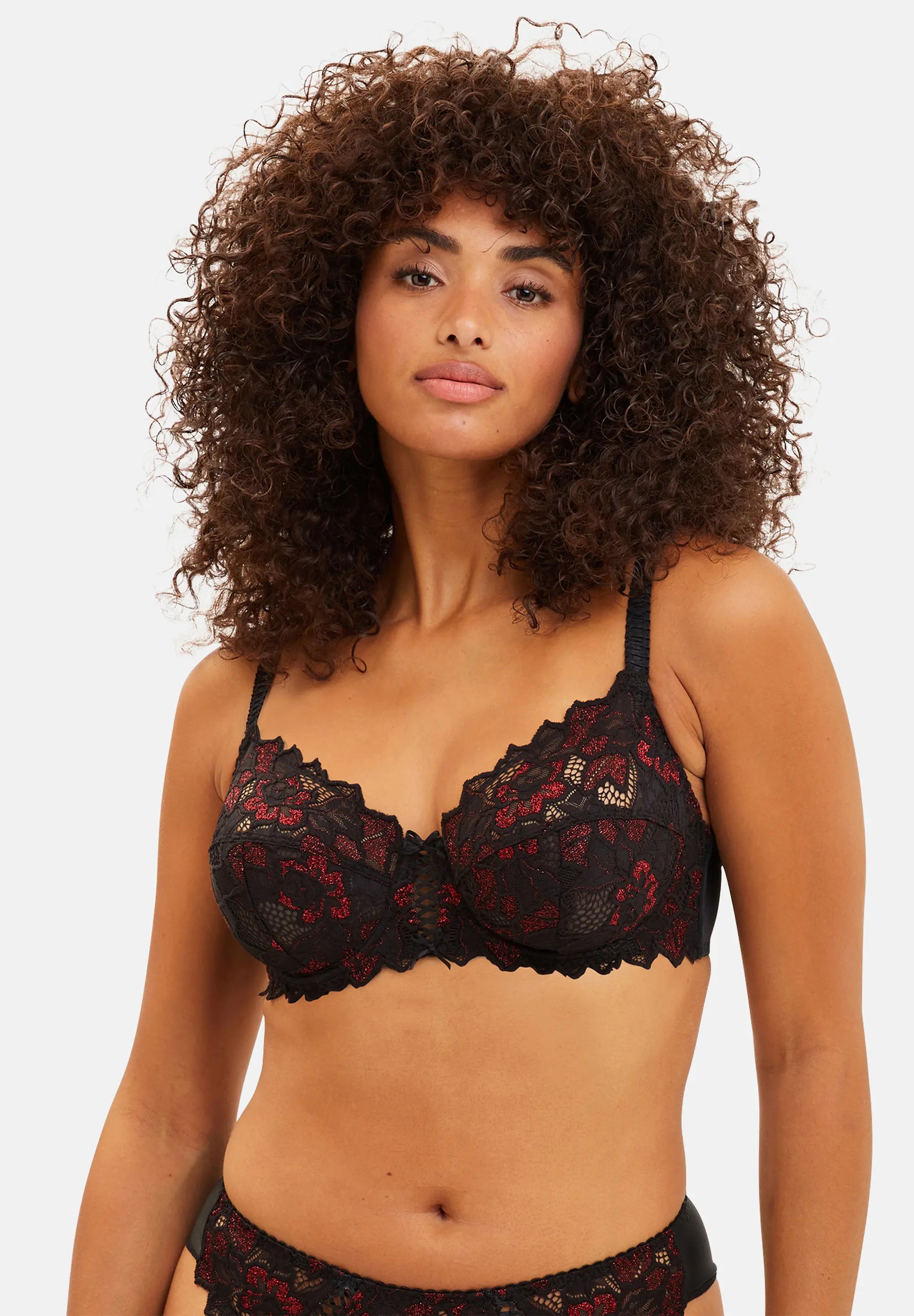 Soutien-gorge emboîtant Arum Glitter Noir & Rouge Pailleté