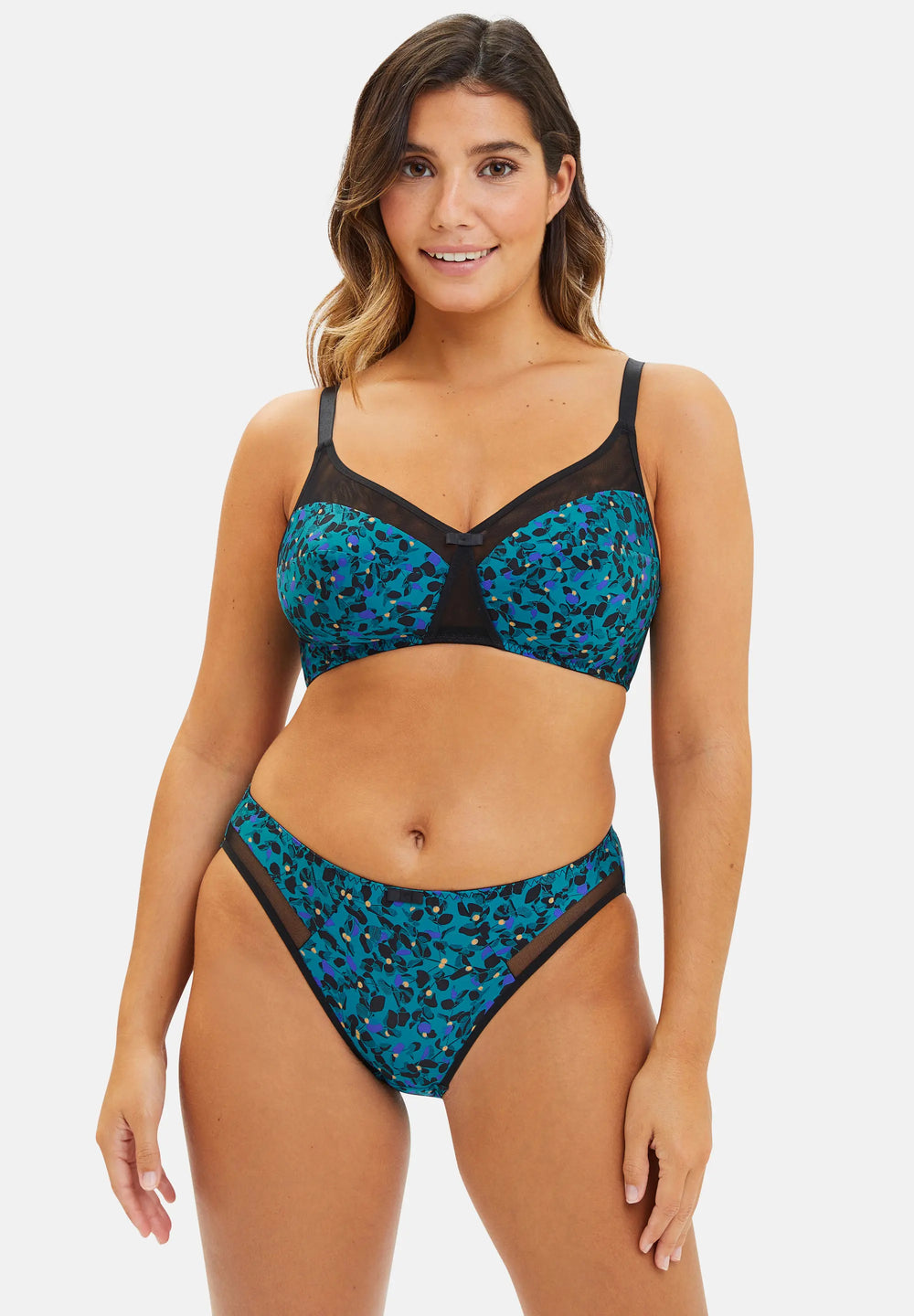 Soutien-gorge emboîtant sans armatures Complice Imprimé Floral Bleu Émeraude